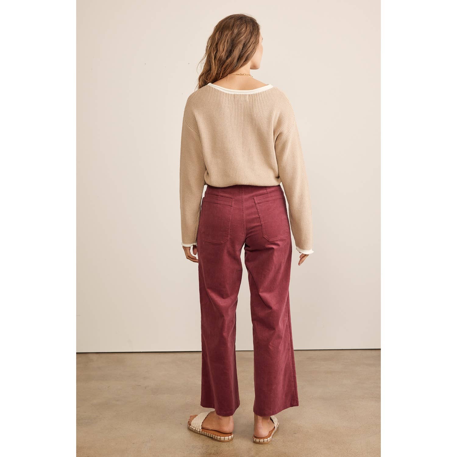 Rory Wide Leg Corduroy Pants - Mocha