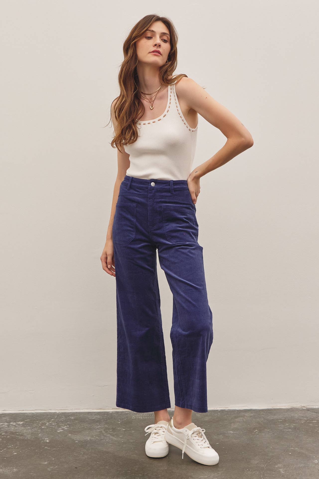 Rory Wide Leg Corduroy Pants - Mocha
