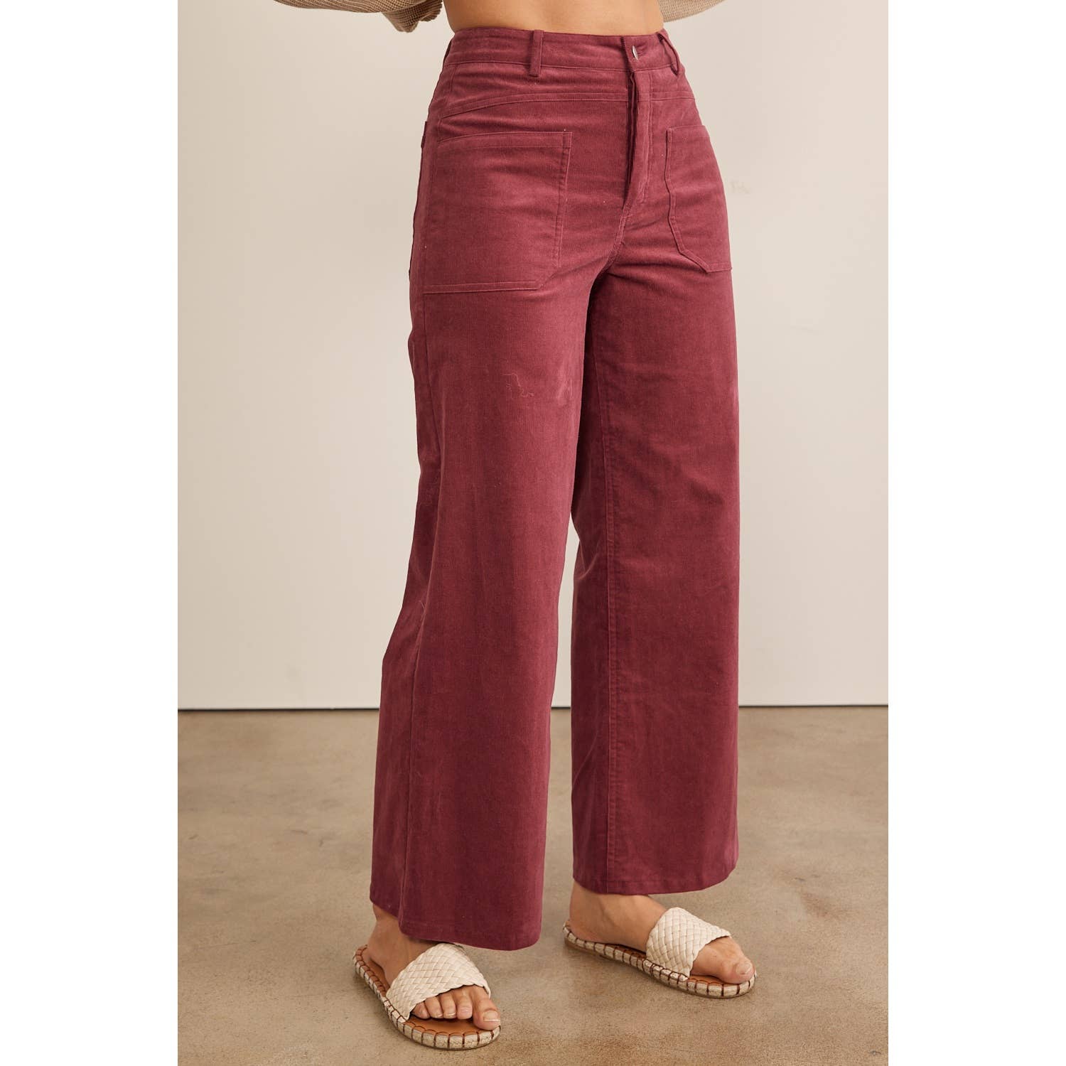 Rory Wide Leg Corduroy Pants - Mocha