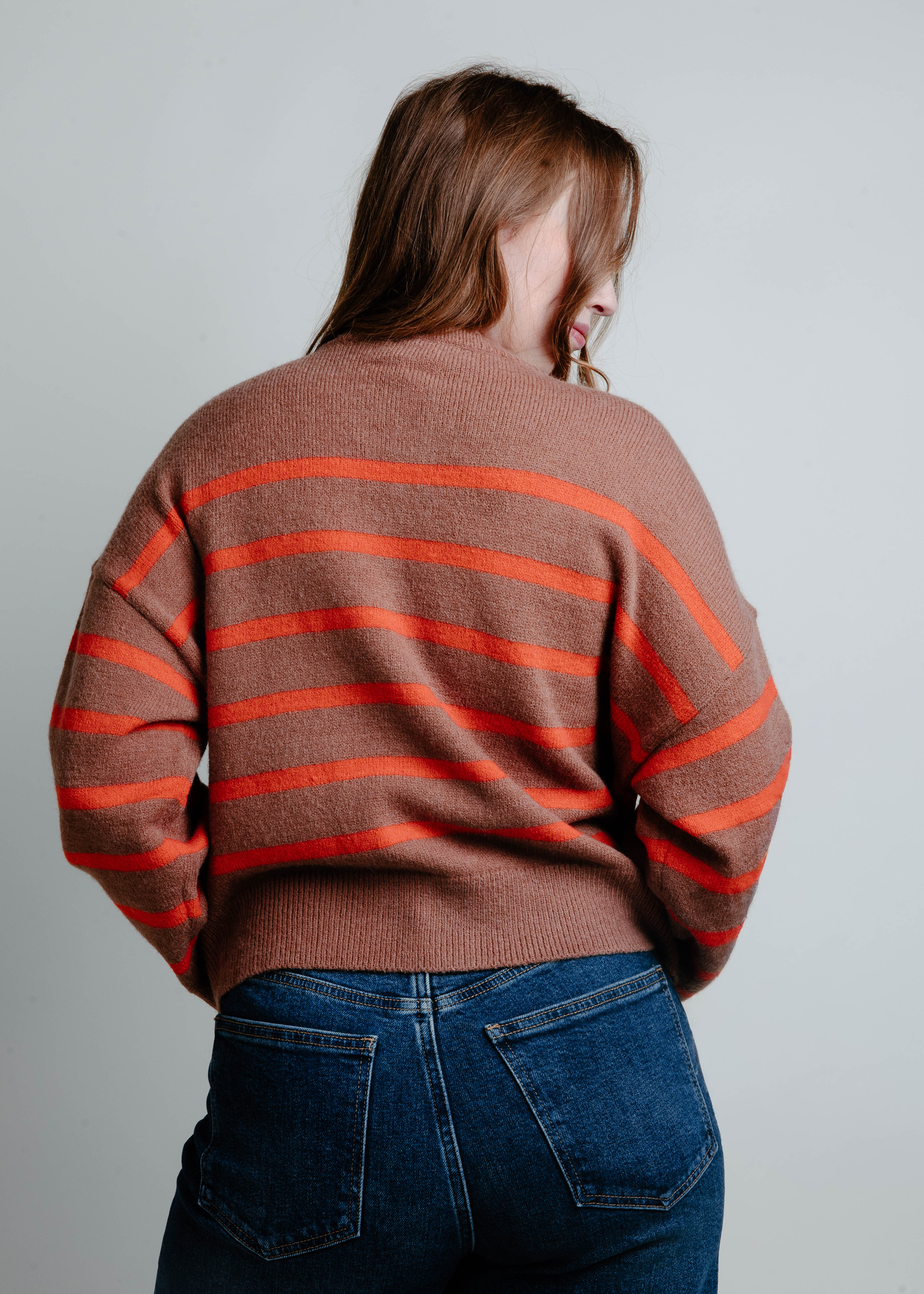 All That Striped Cardigan - Brown/Orange