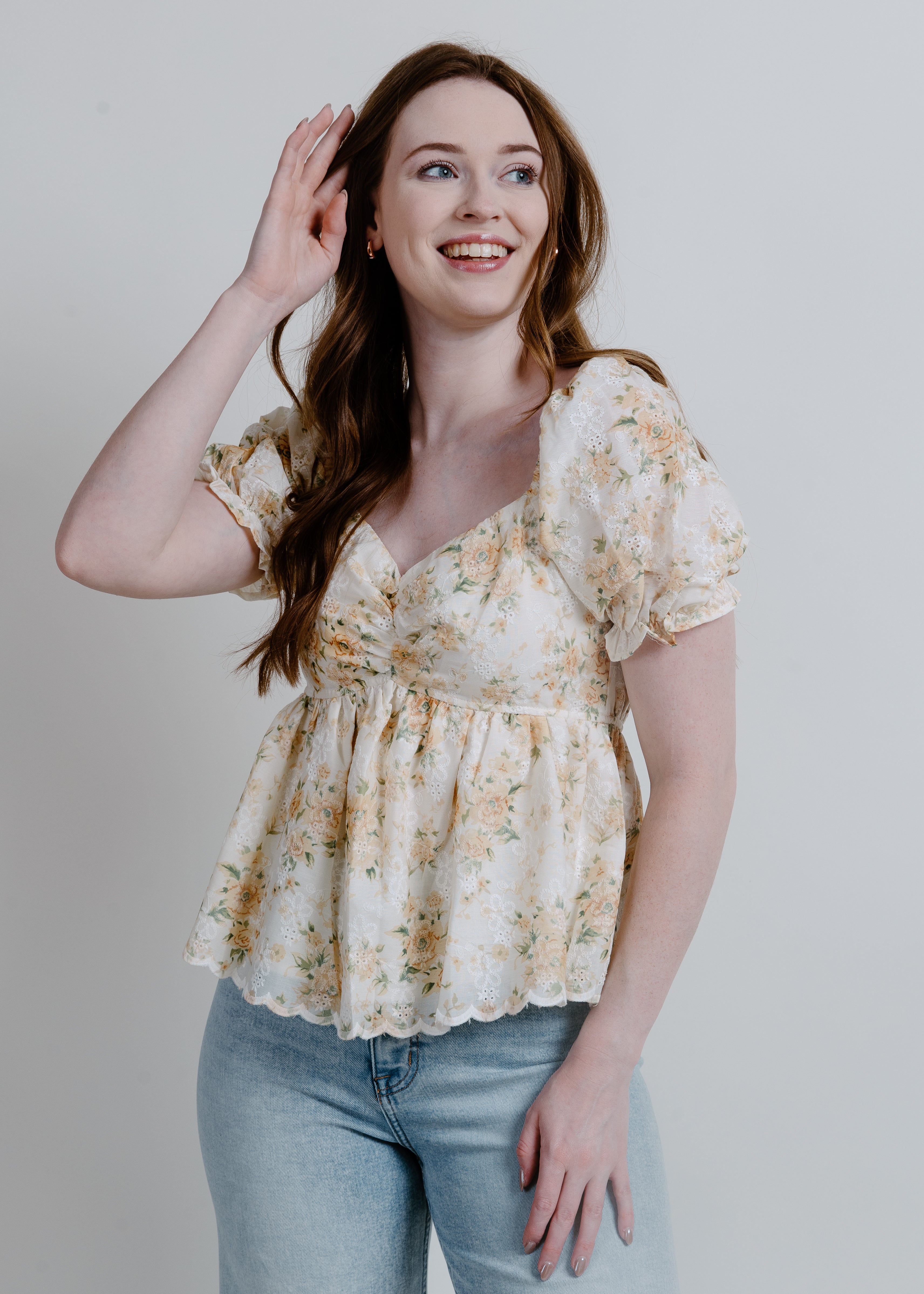 Amalfi Babydoll Top - Canary