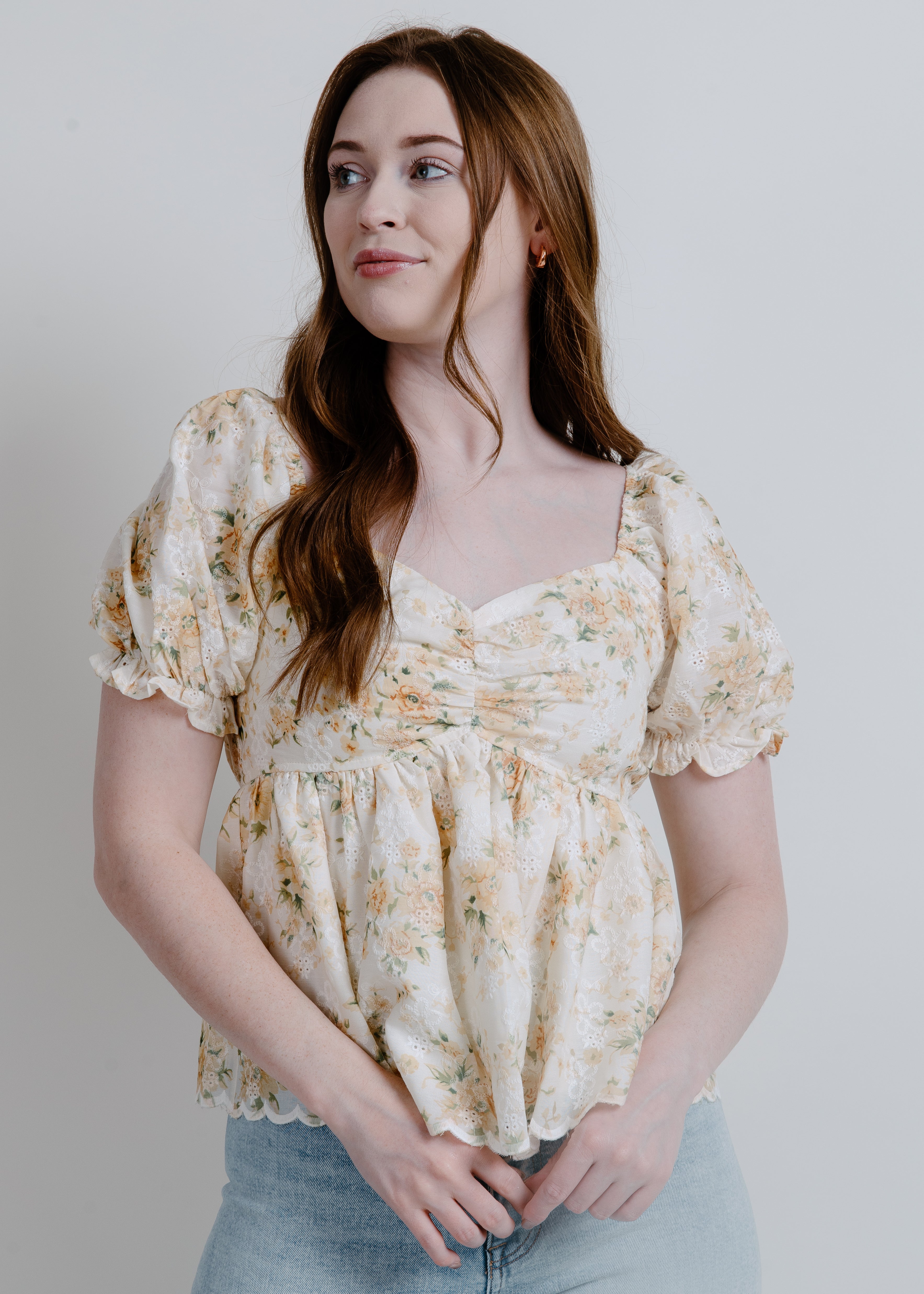 Amalfi Babydoll Top - Canary