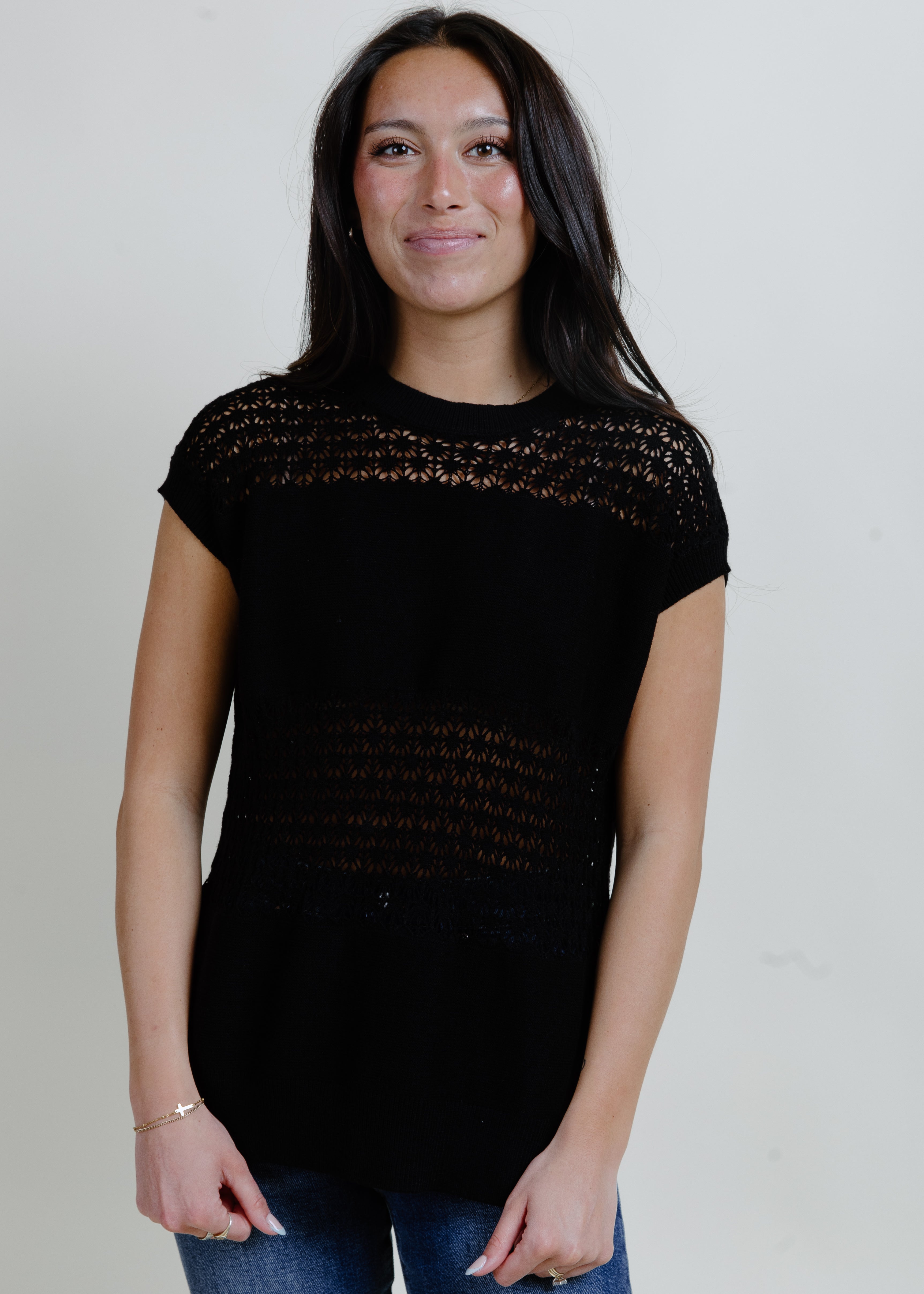 Amelia Mesh Top - Black