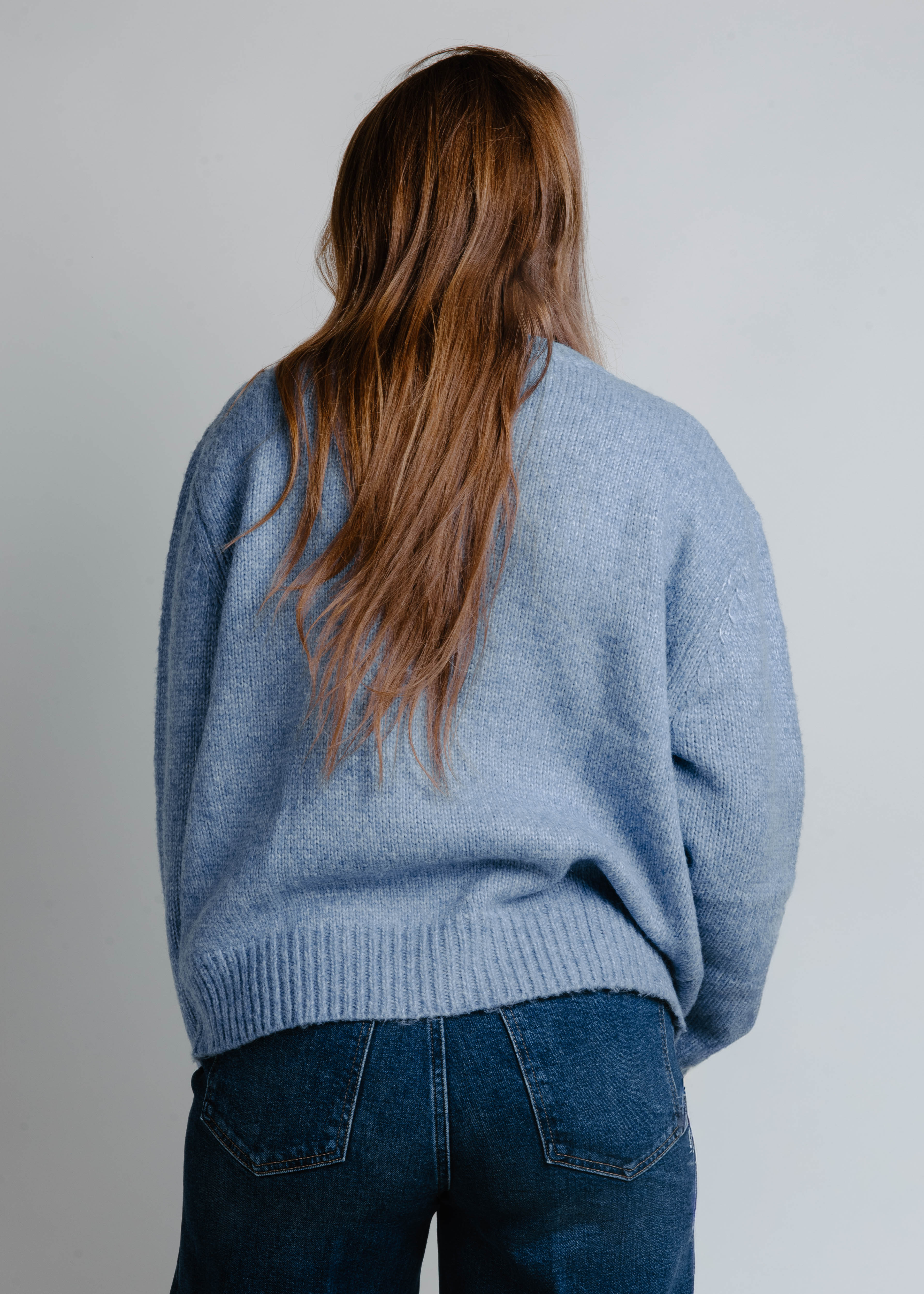 Ames Front Patch Sweater - Light Denim