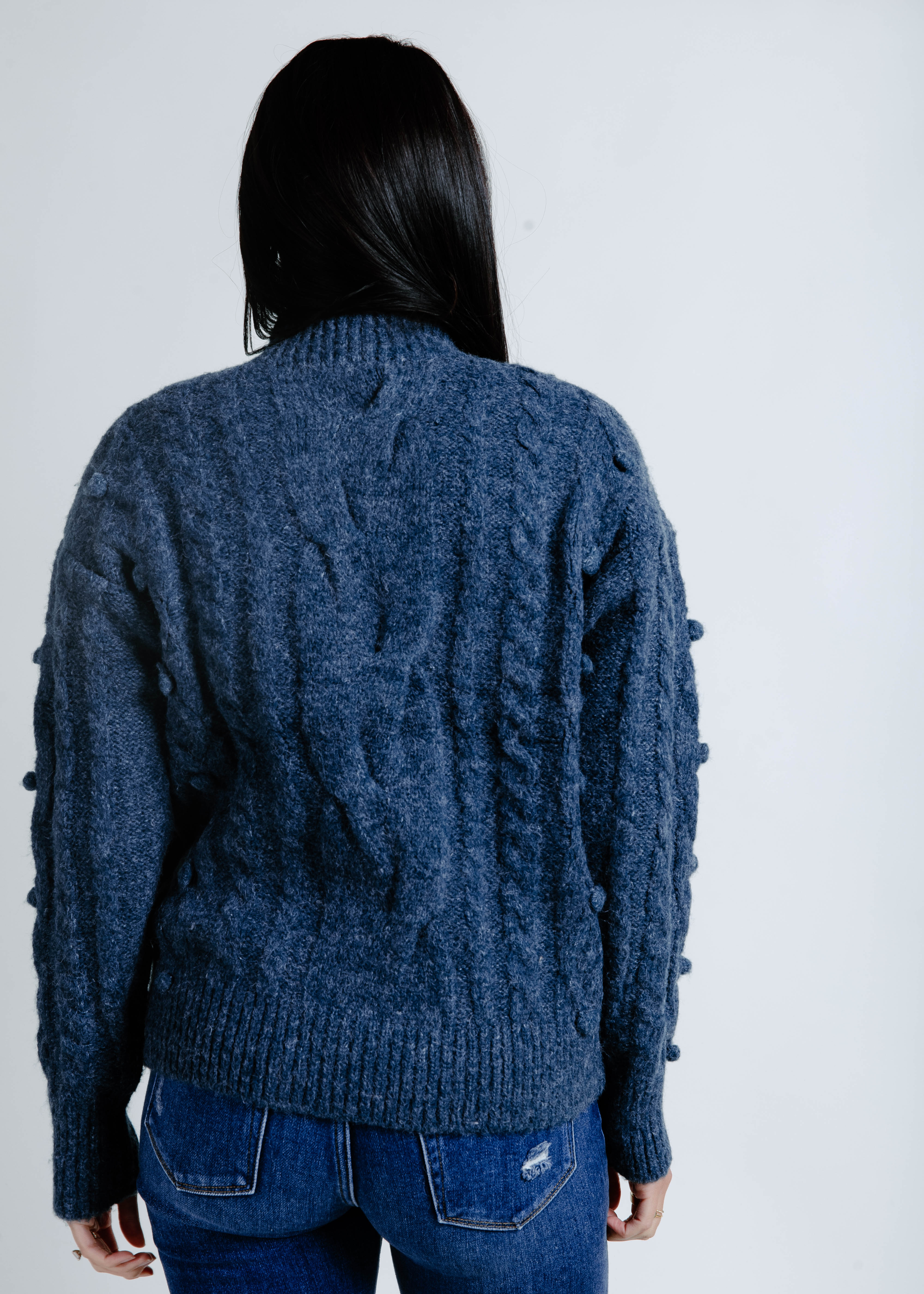 Arie Cable Knit Sweater - Teal