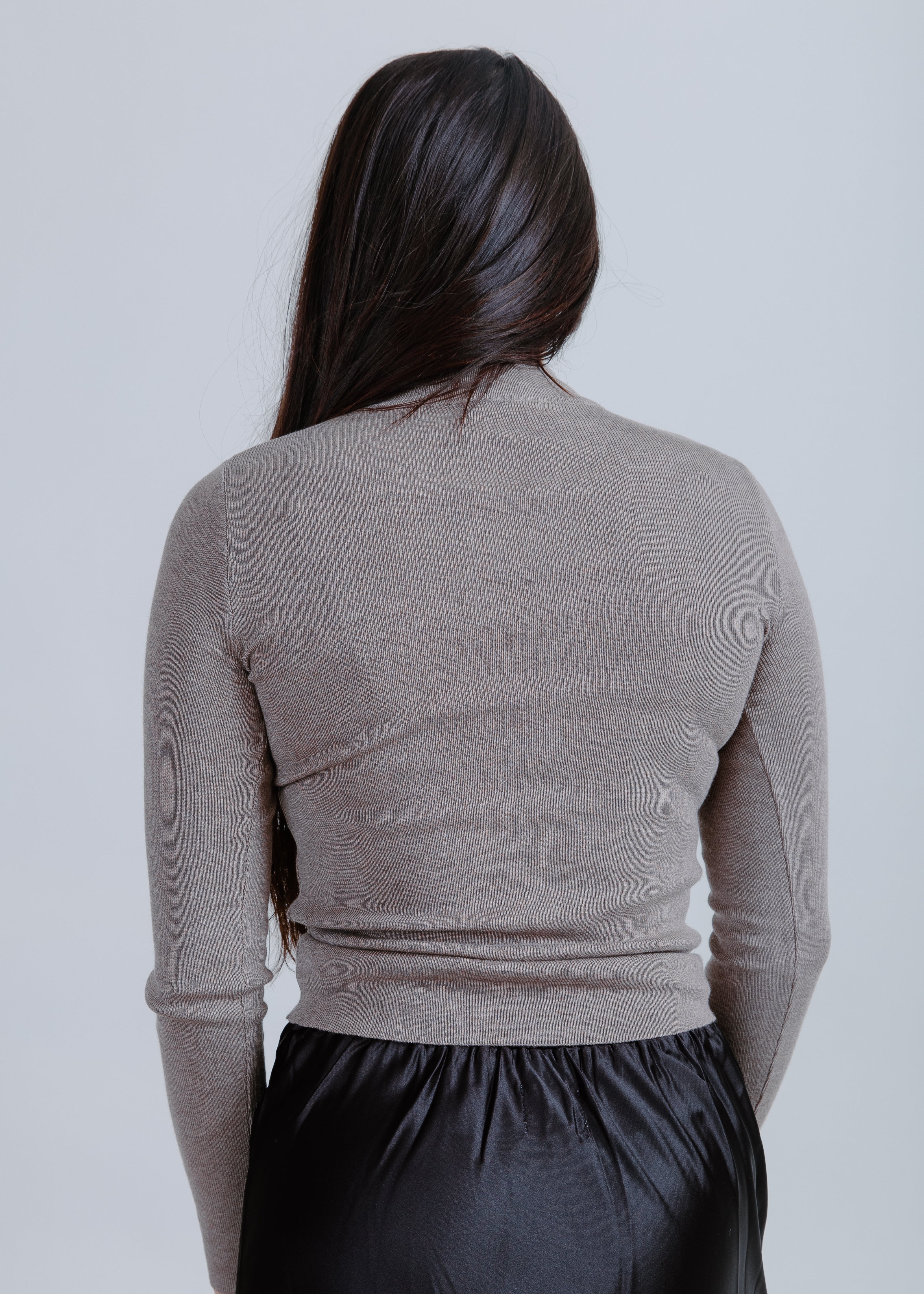 Caitlyn Mock Neck Top - Mocha