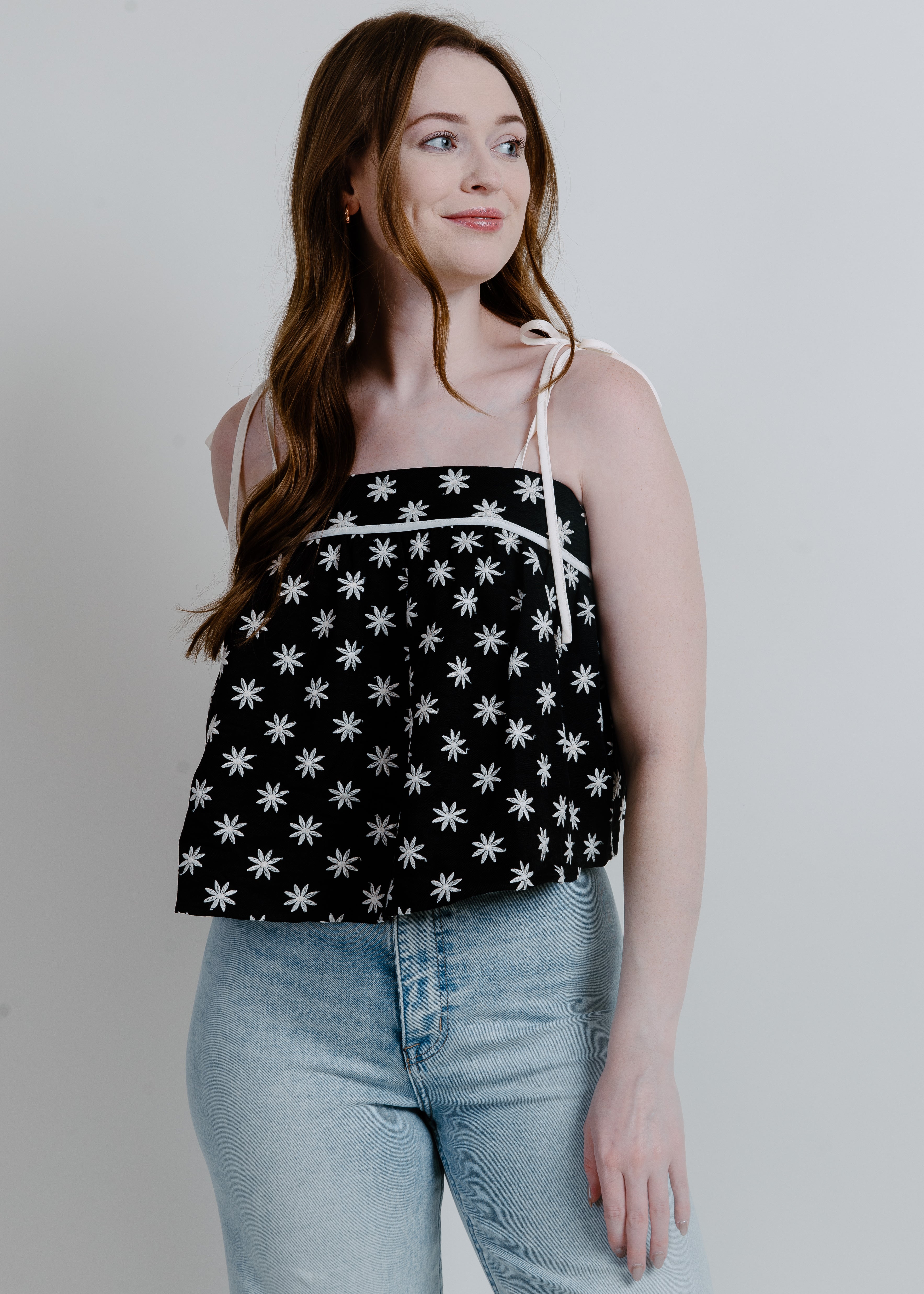 Carlin Babydoll Top - Black