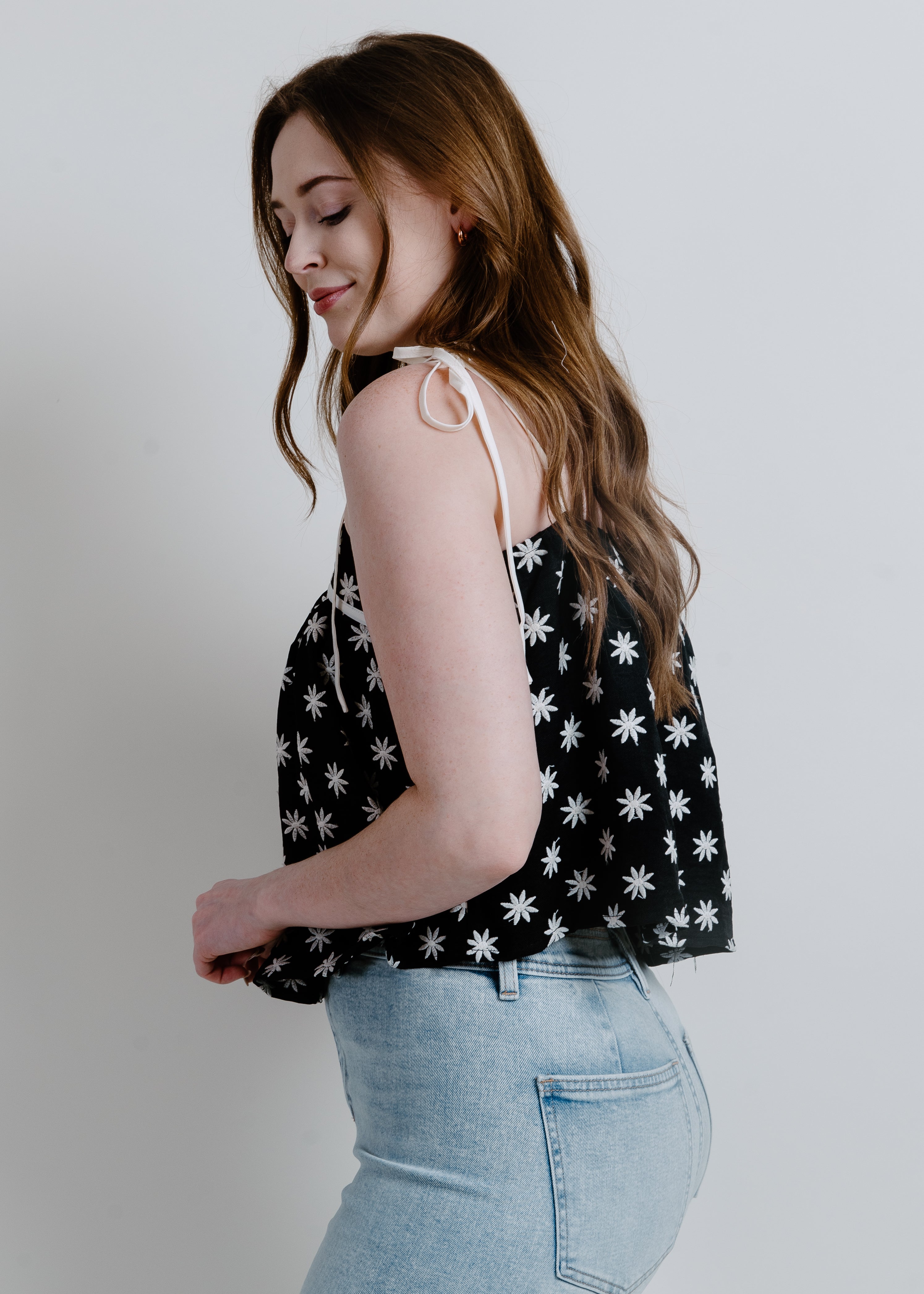 Carlin Babydoll Top - Black