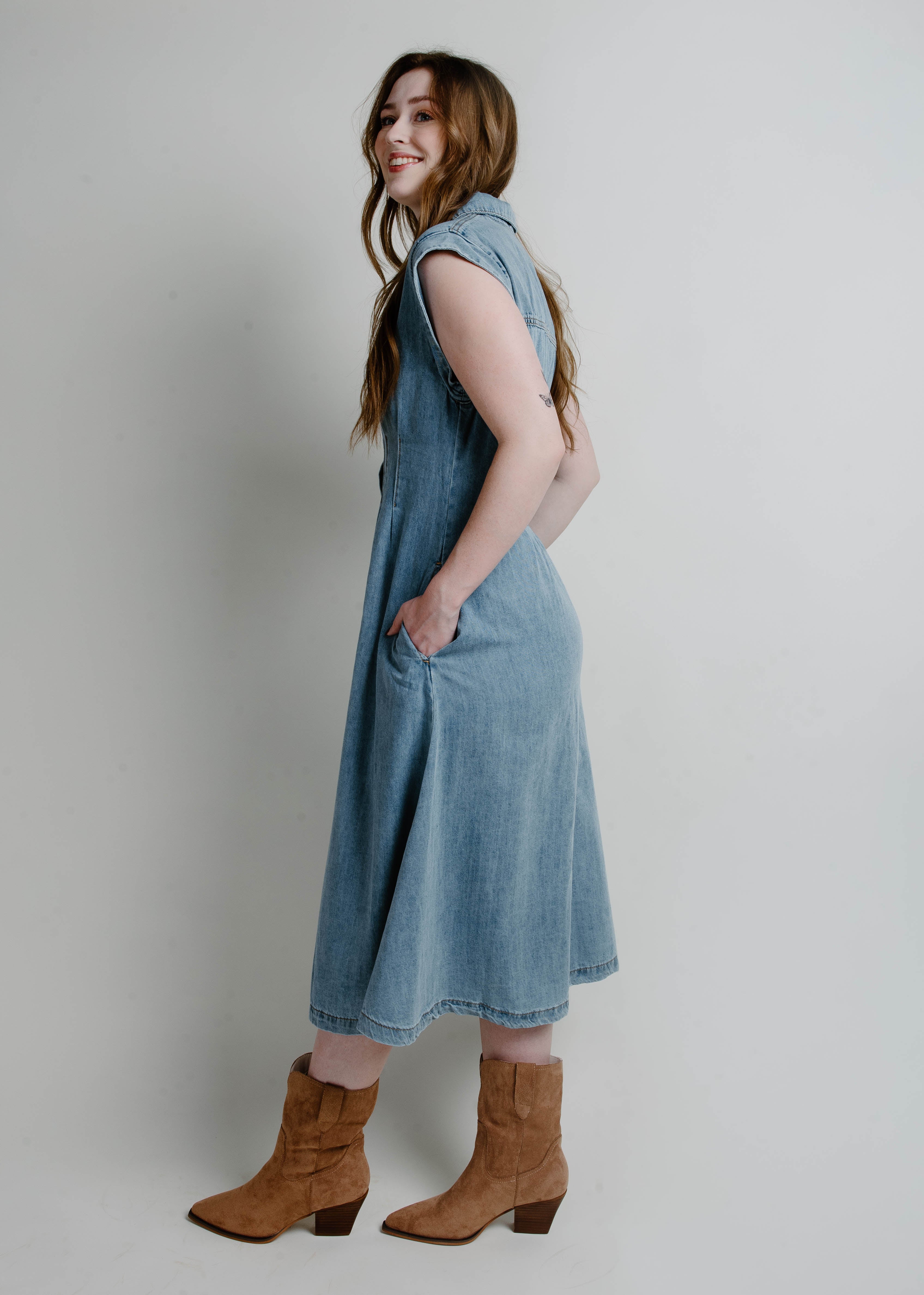 Carolina Denim Midi Dress