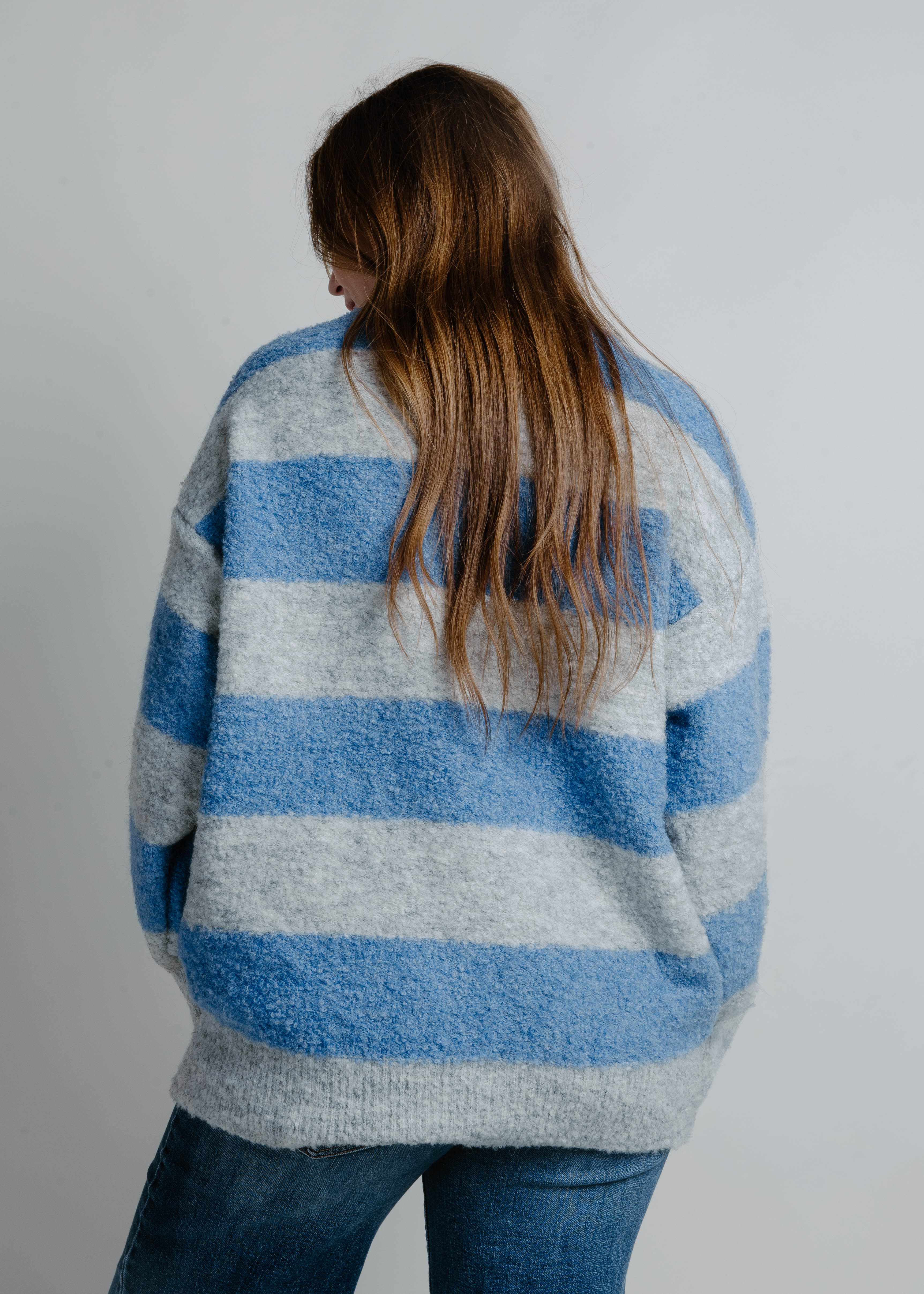 Catching Waves Striped Sweater - Blue