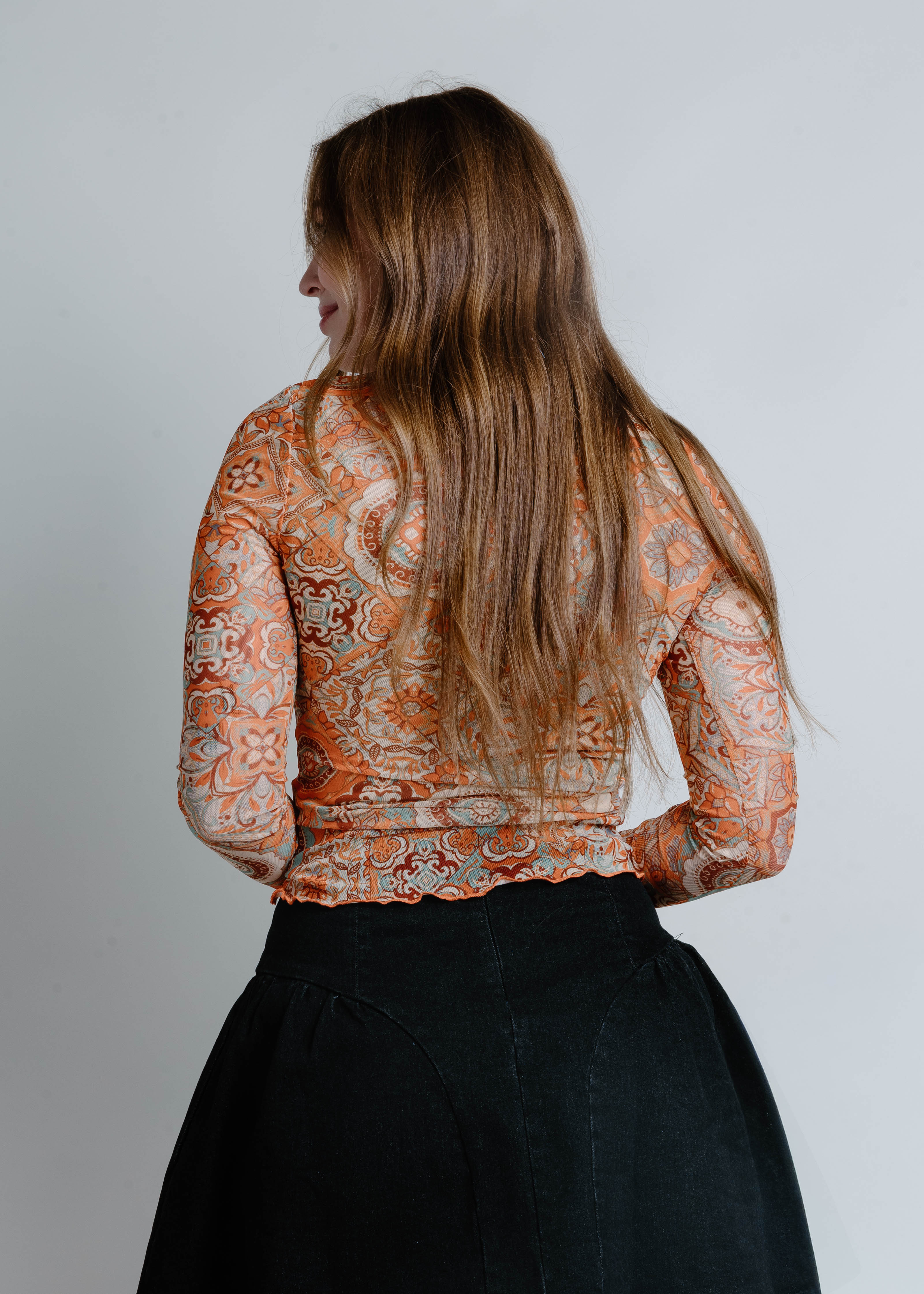 Clara Mesh Long Sleeve Top