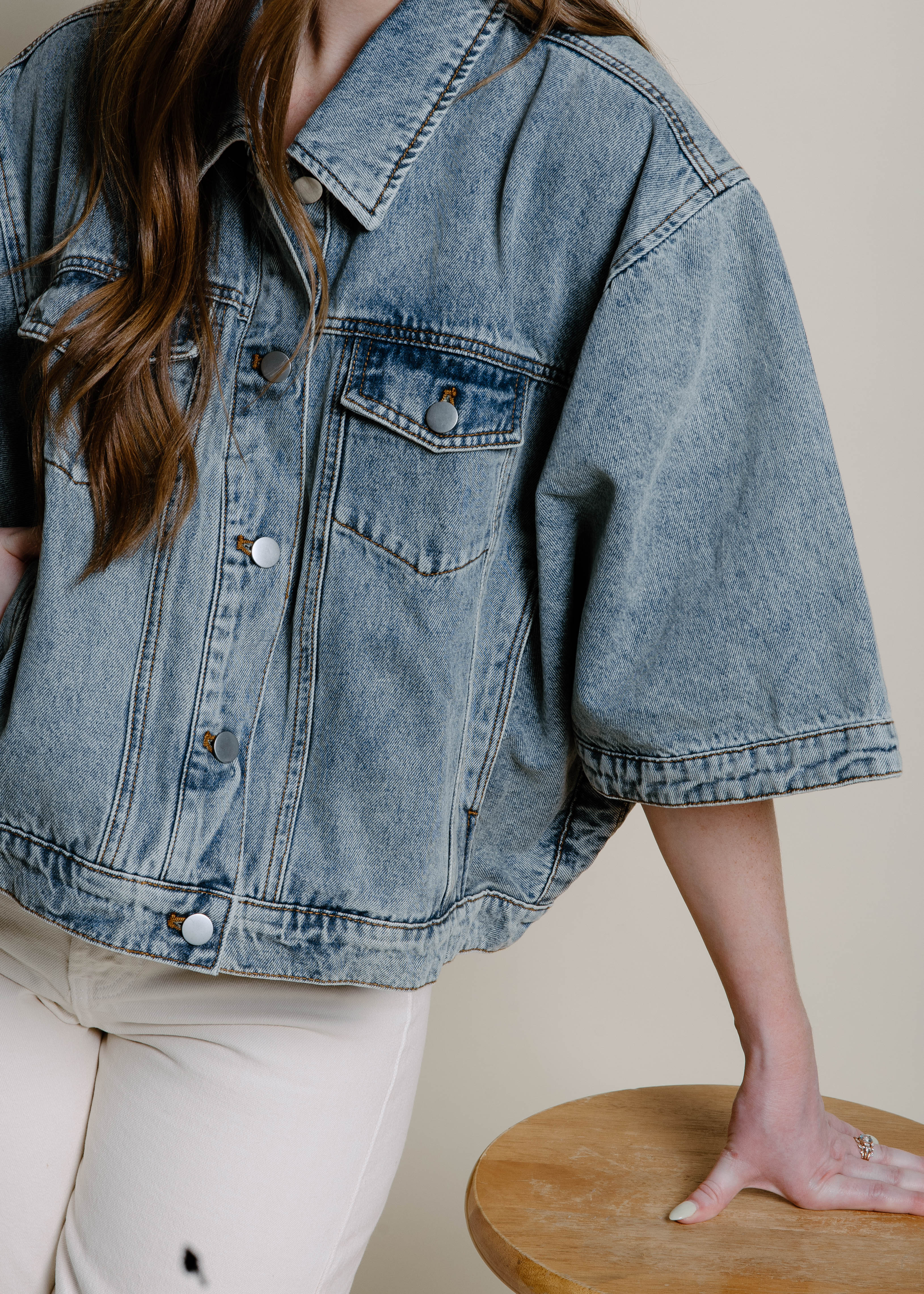 Elina Cape Denim Jacket