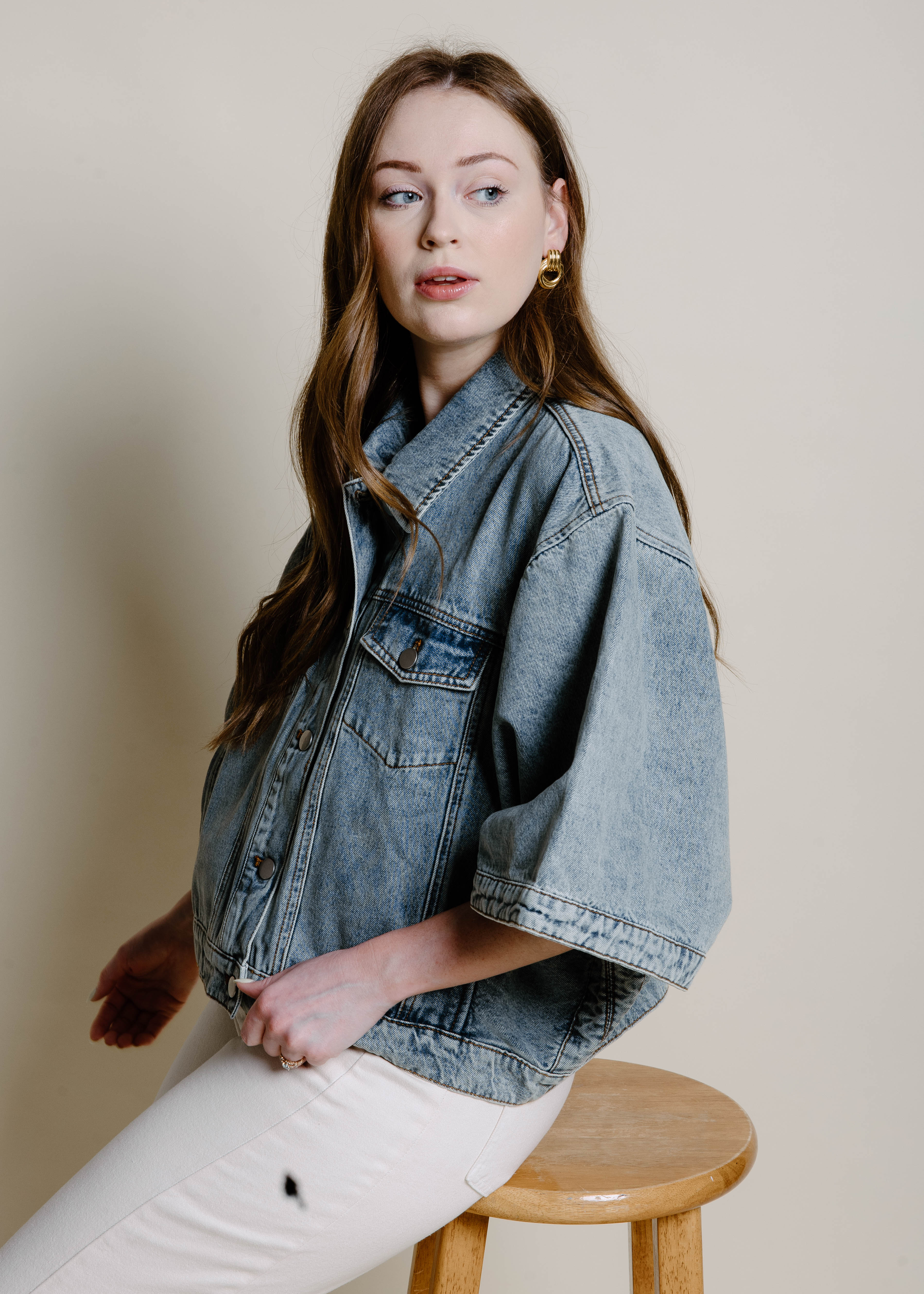 Elina Cape Denim Jacket