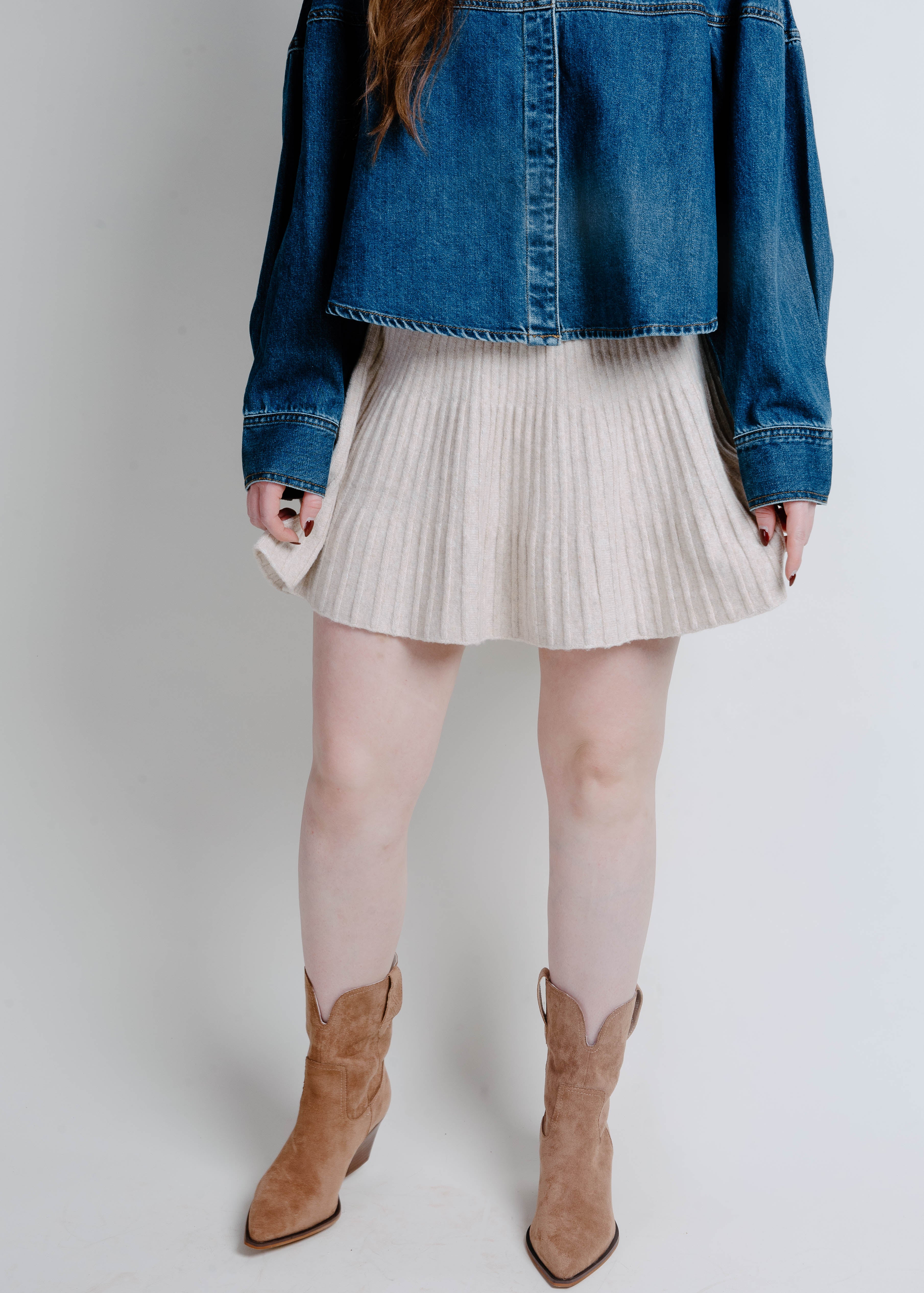 Faith Mini Skirt - Oatmeal