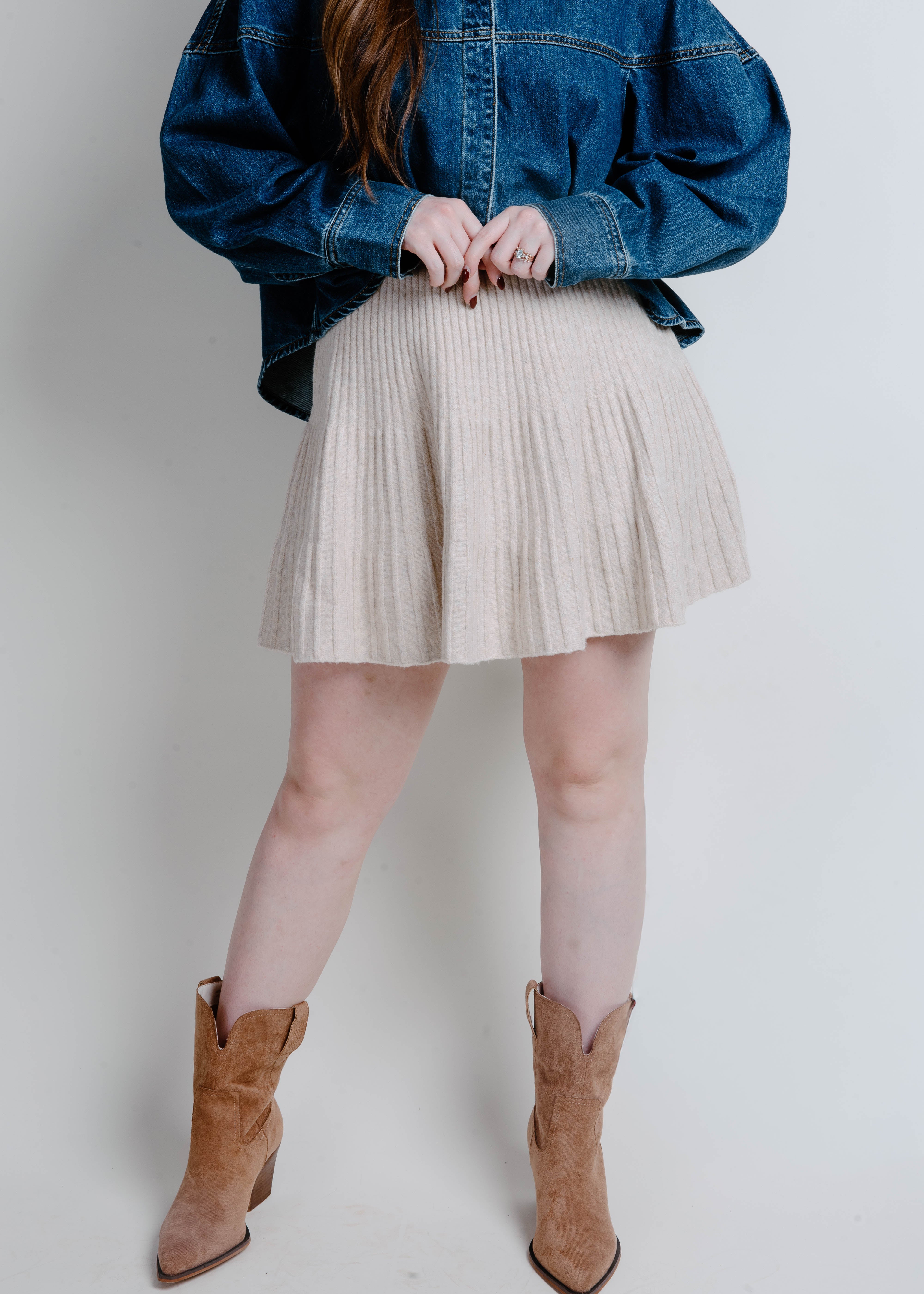 Faith Mini Skirt - Oatmeal