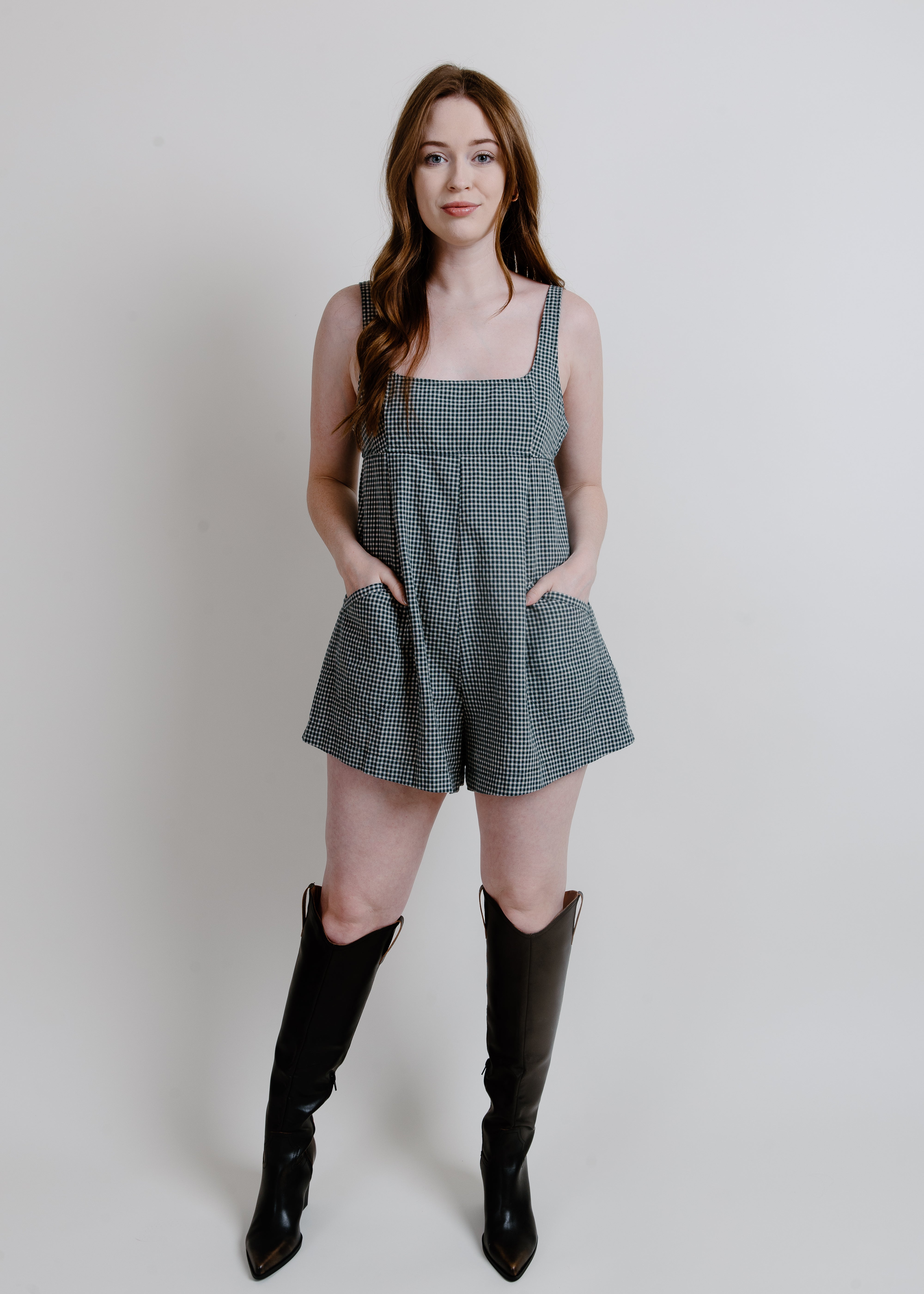 Ginger Plaid Romper