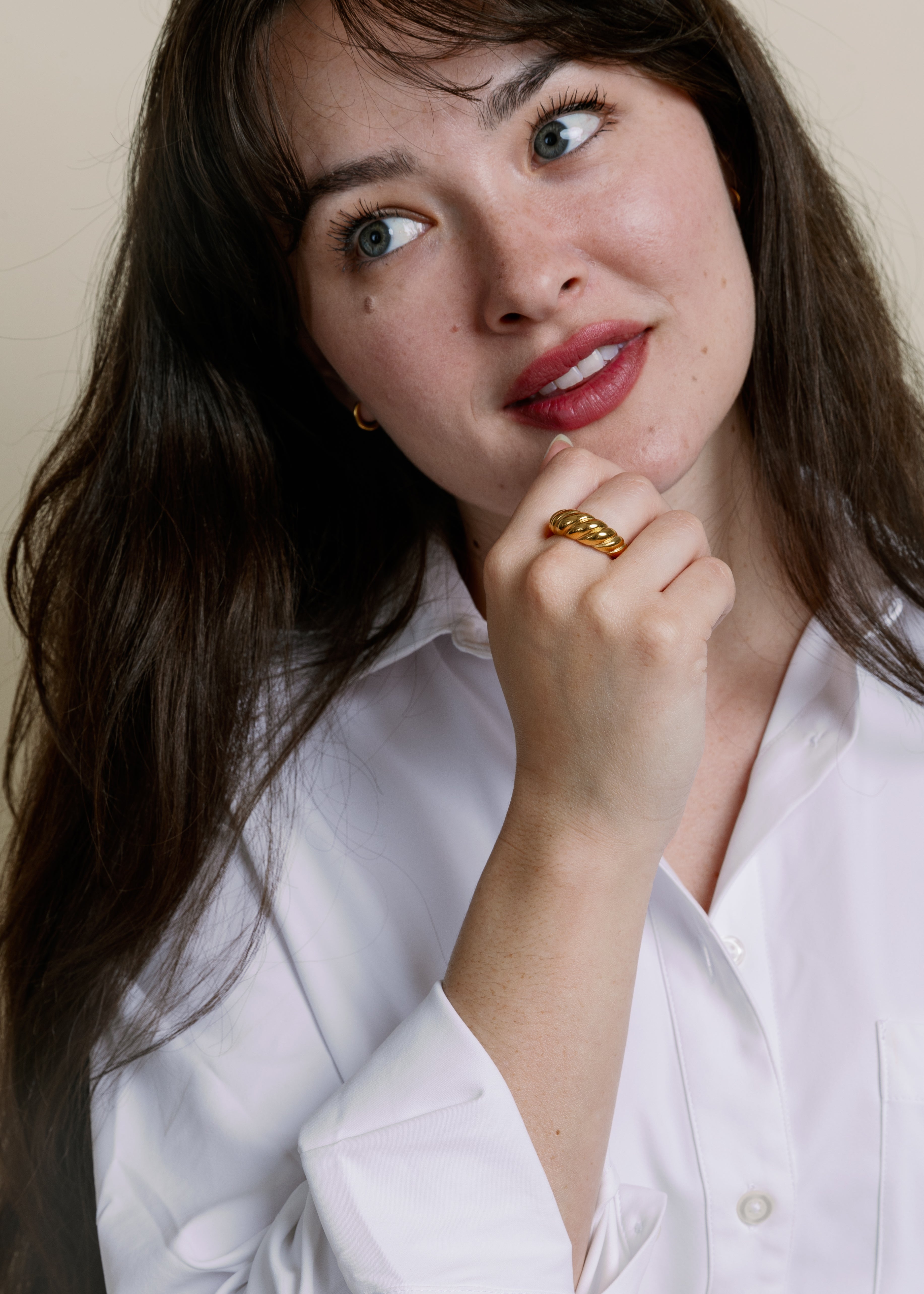 Golden Croissant Ring