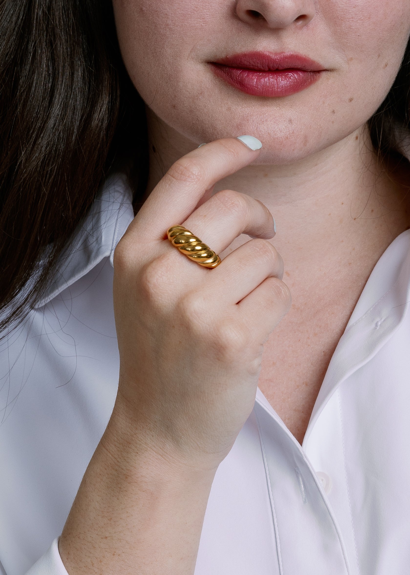 Golden Croissant Ring