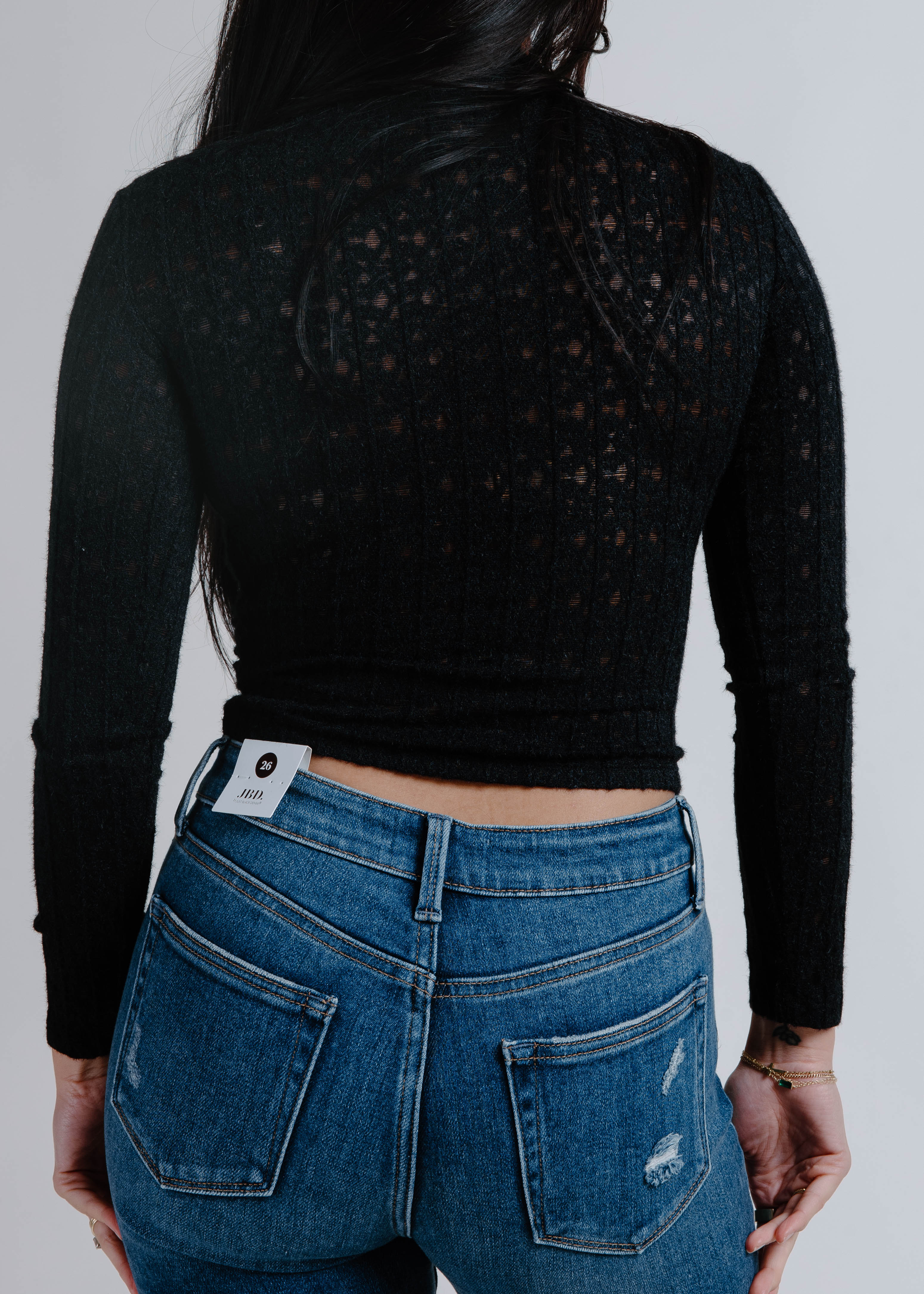 Jackie Striped Floral Top - Black