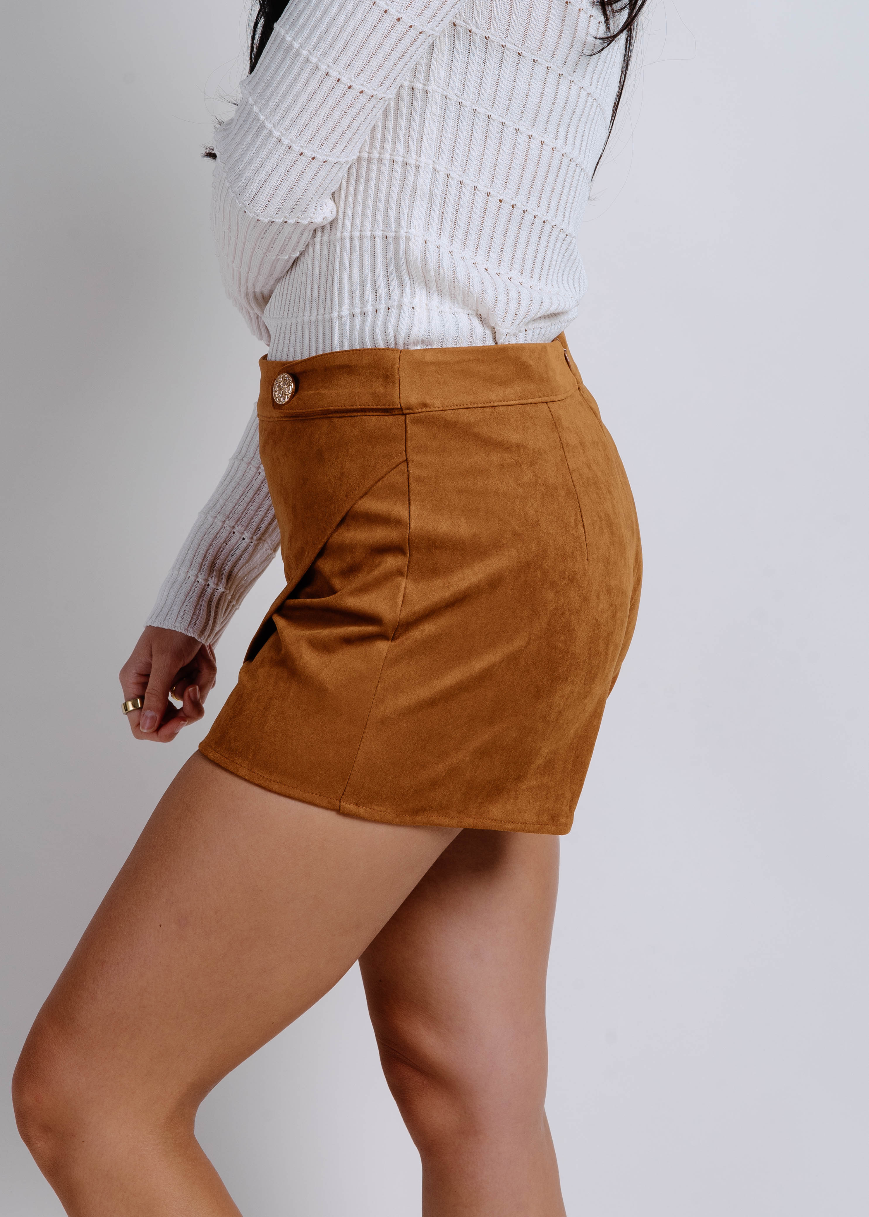 Jonalyn Suede Skort - Camel