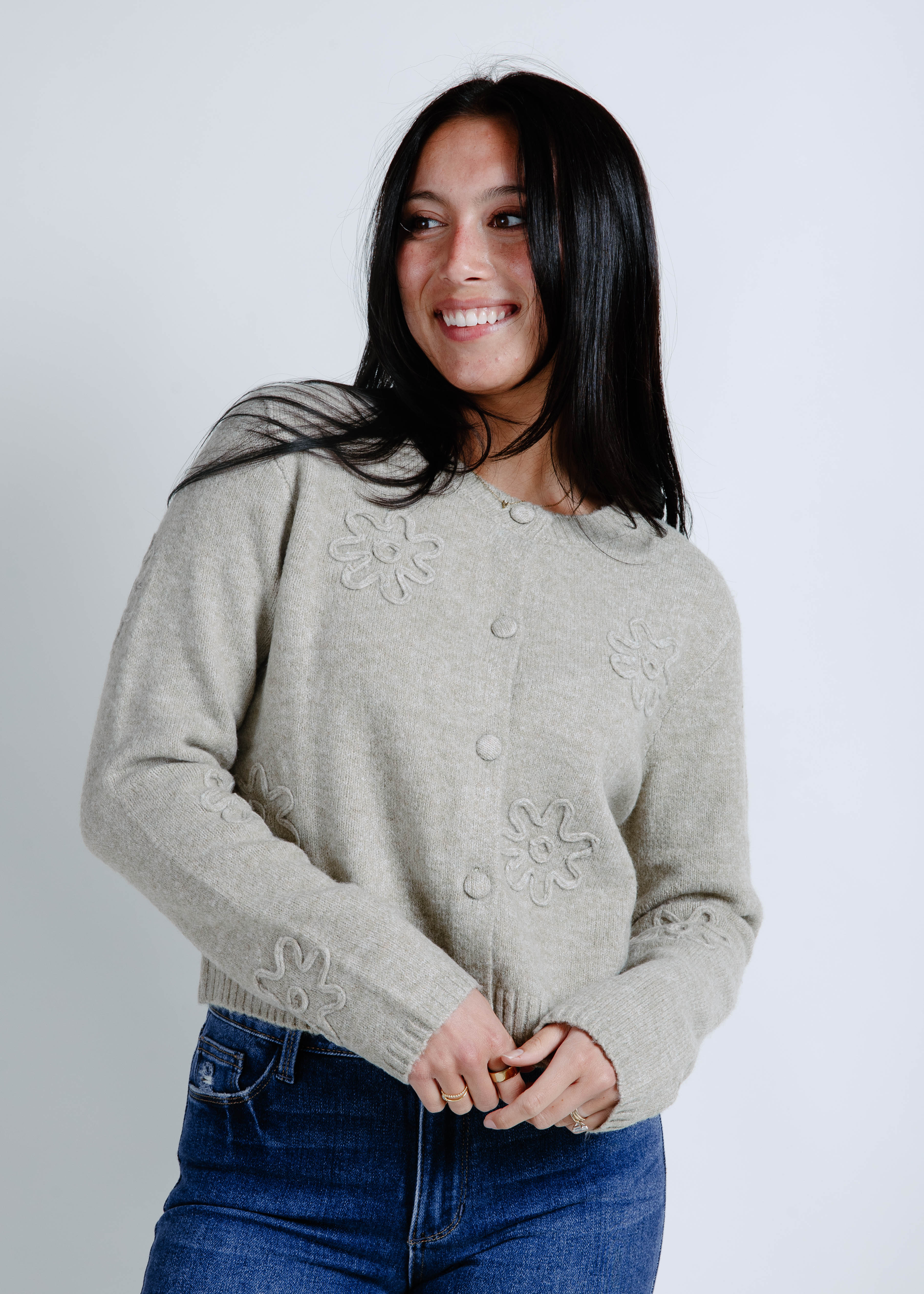 Kaila Floral Cardigan - Green