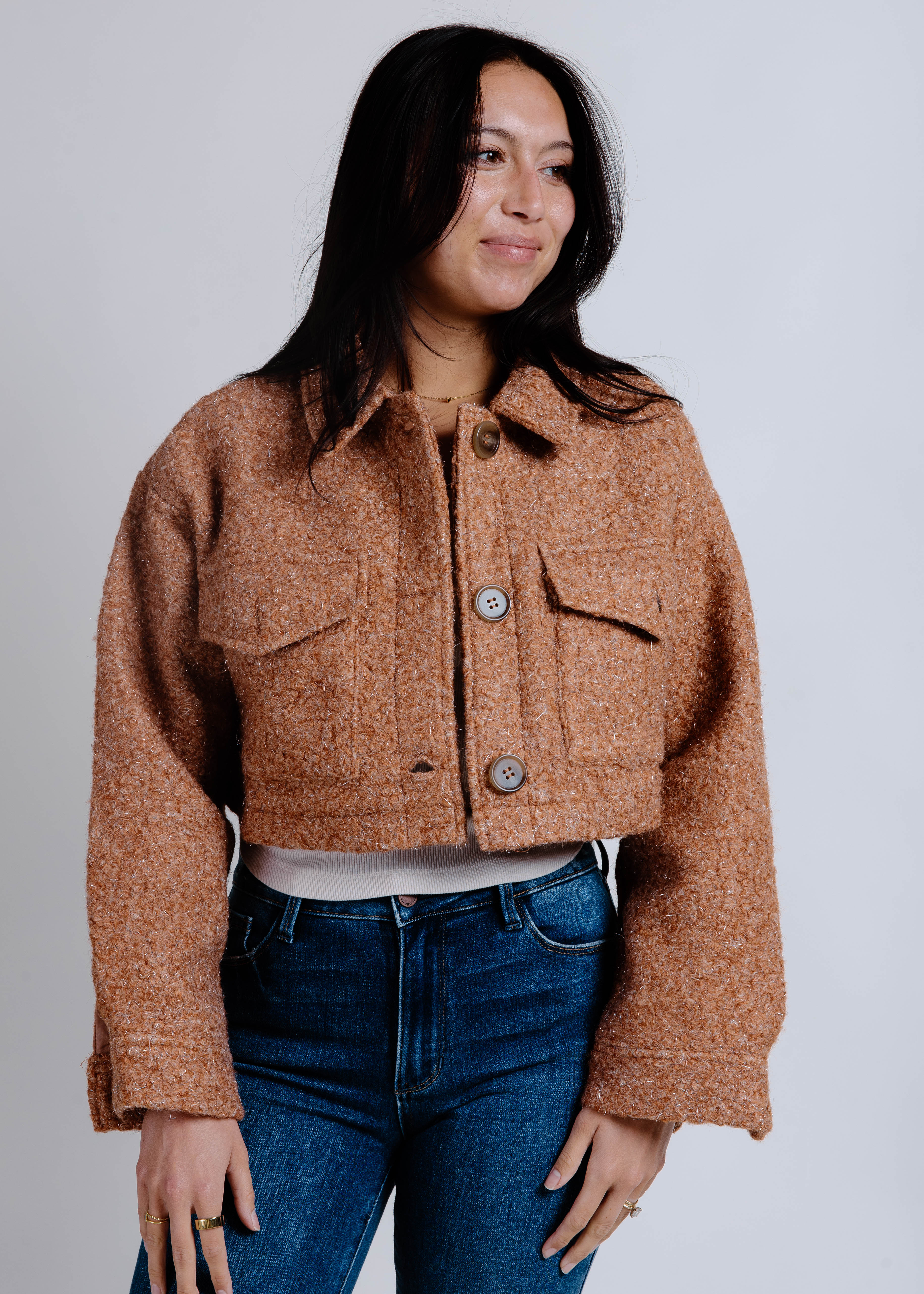 Kaitlin Plaid Shacket - Rust