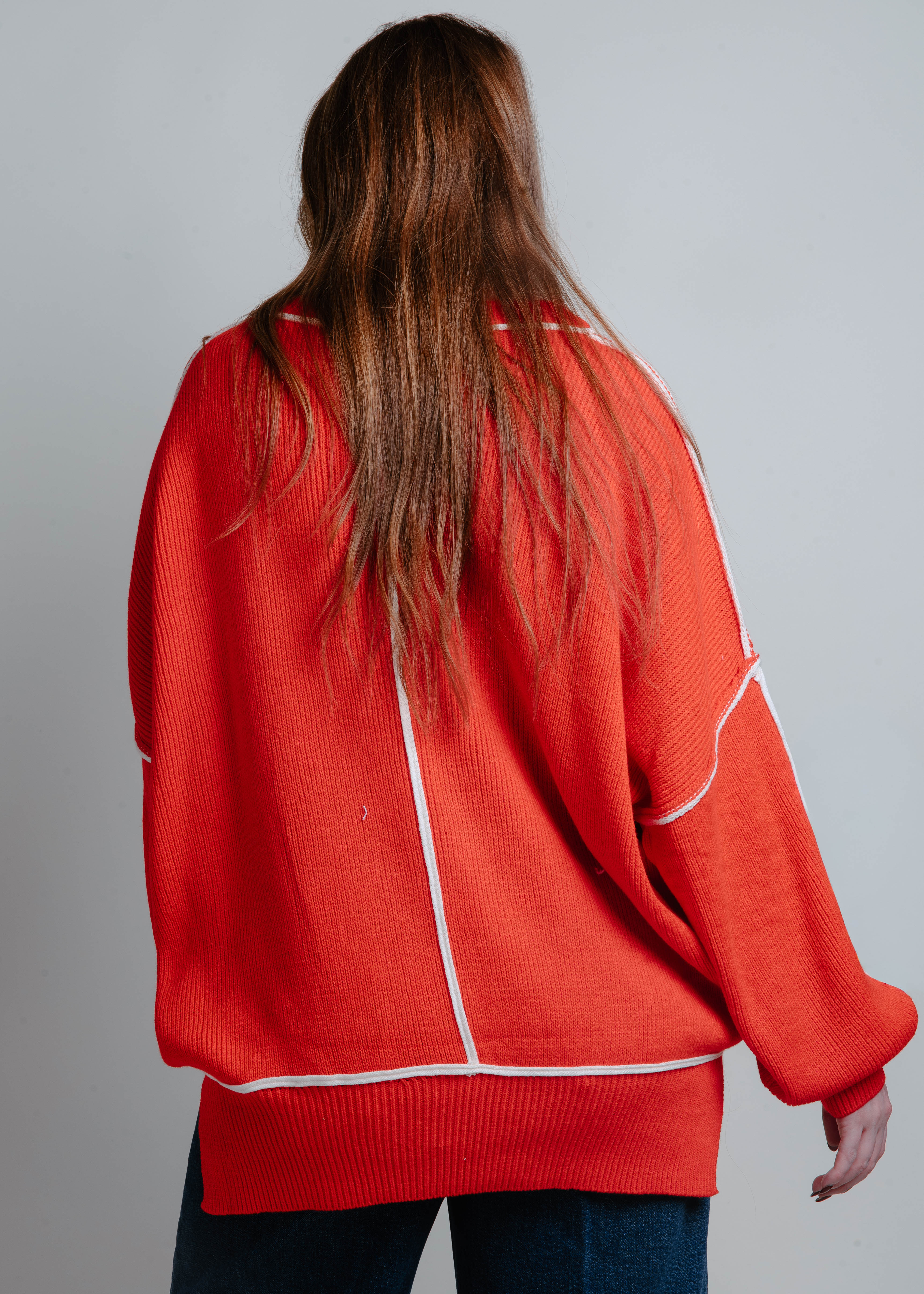 Kourtney Oversized Sweater - Red