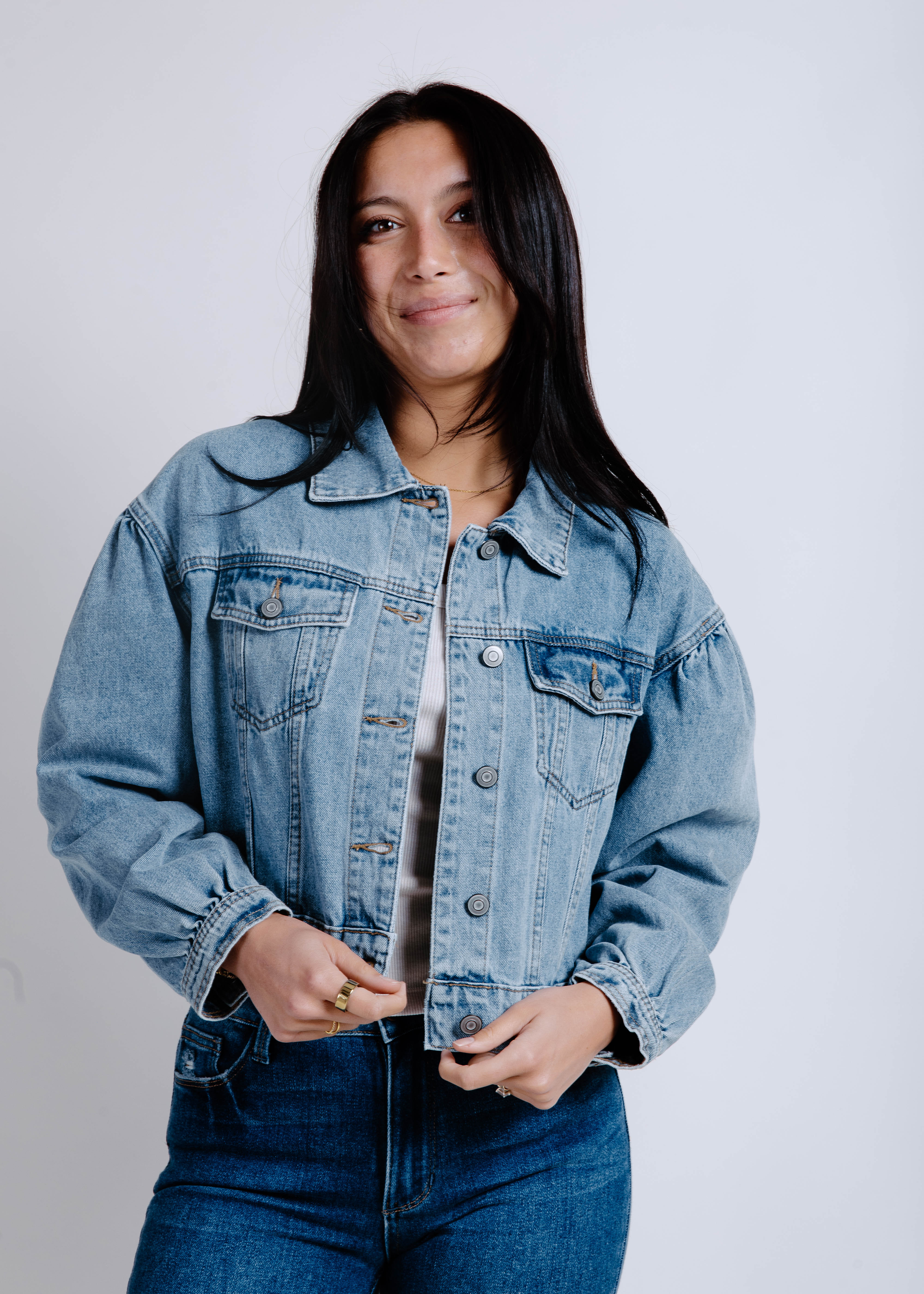 Lainey Puff Sleeve Denim Jacket