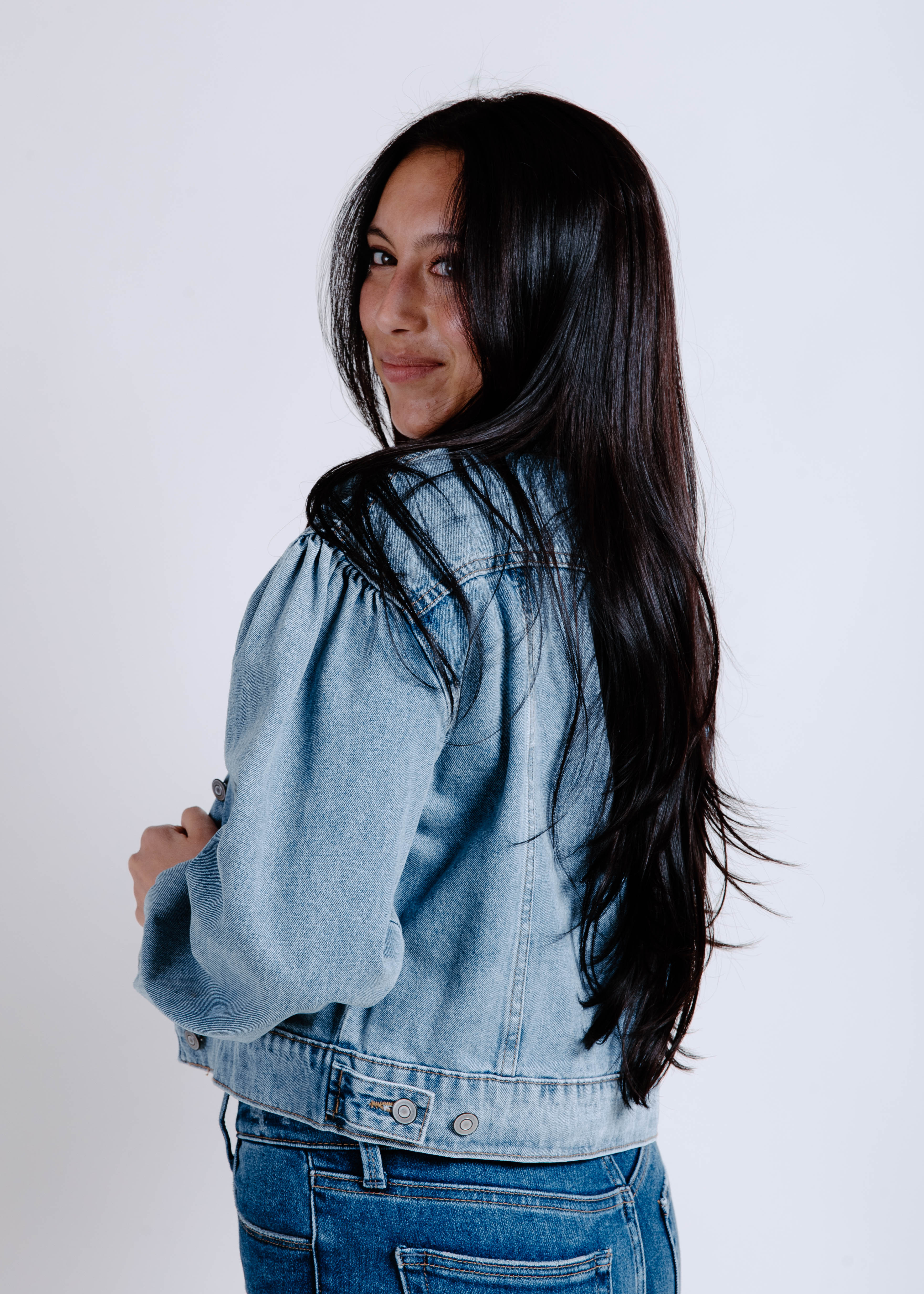 Lainey Puff Sleeve Denim Jacket