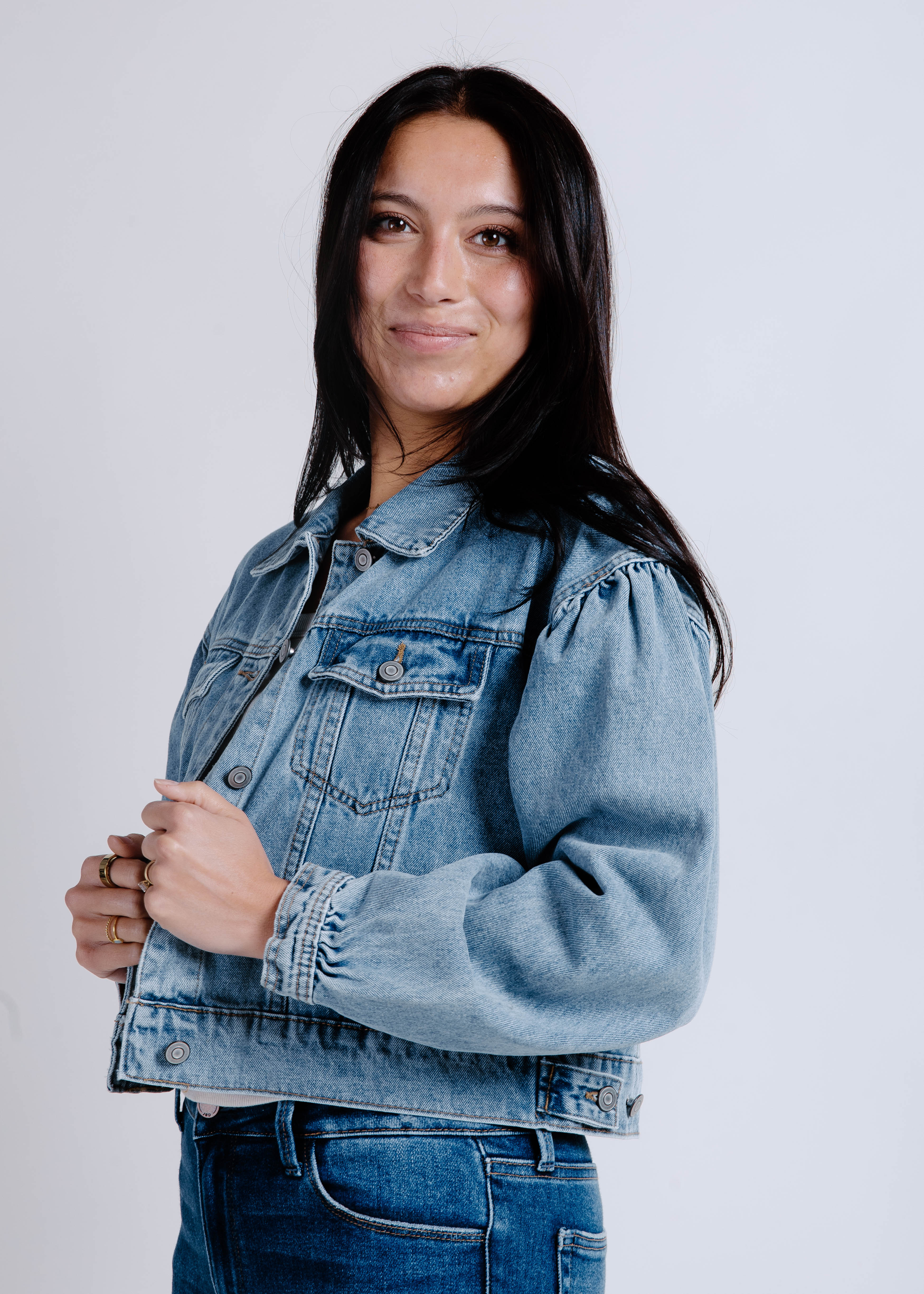 Lainey Puff Sleeve Denim Jacket