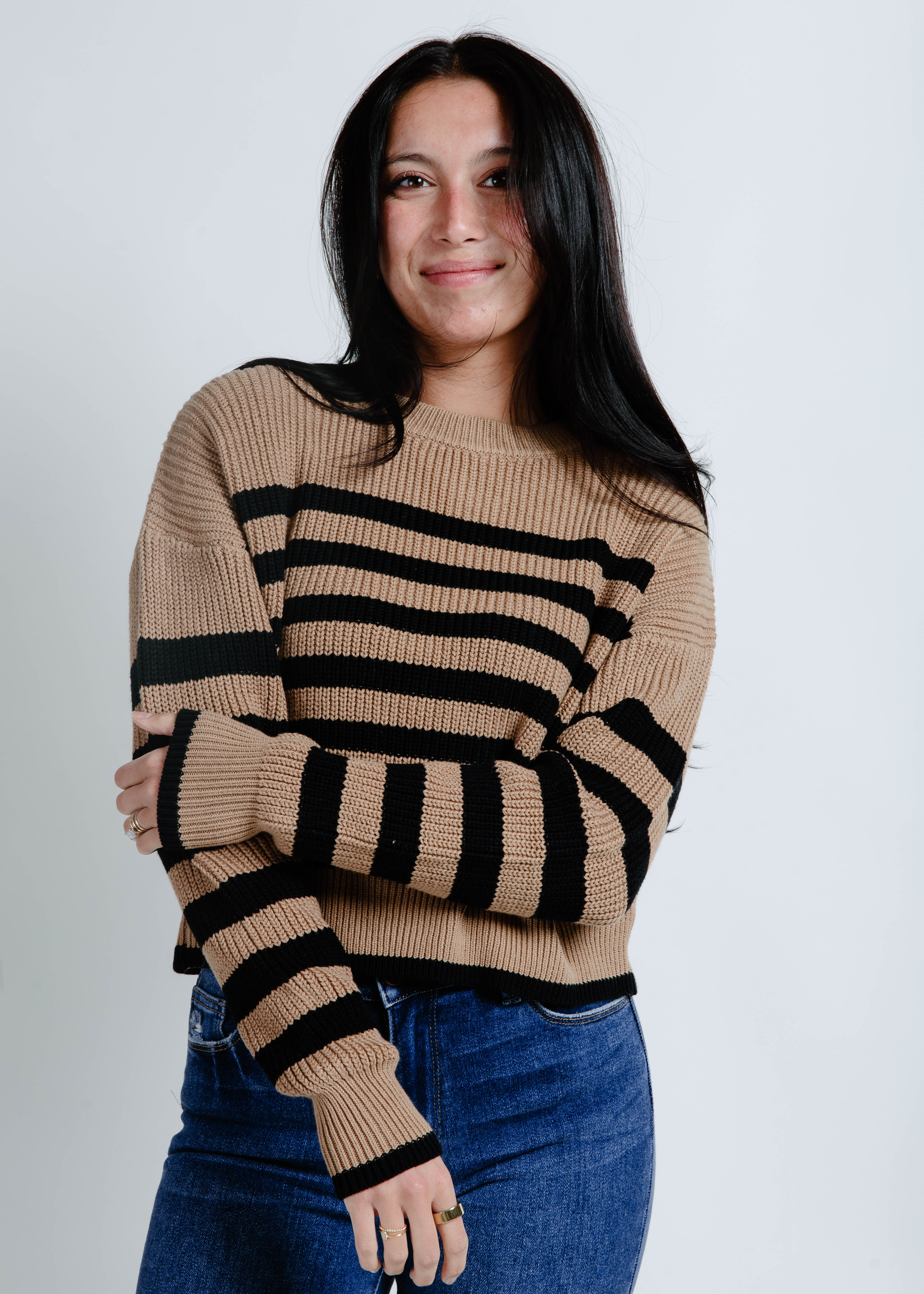 Lakeland Striped Sweater - Mocha