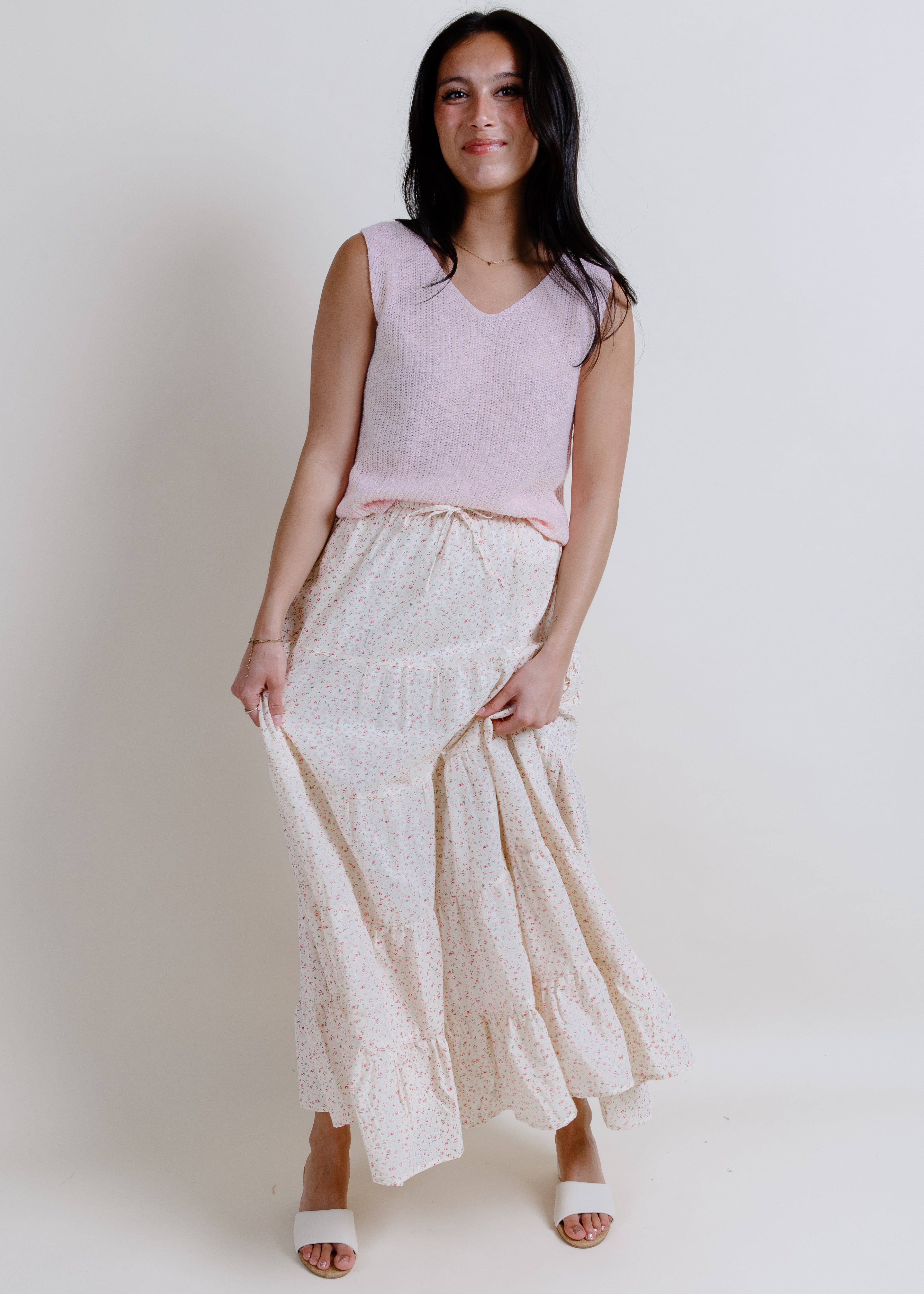 Little Daisy Knit Tank - Light Pink