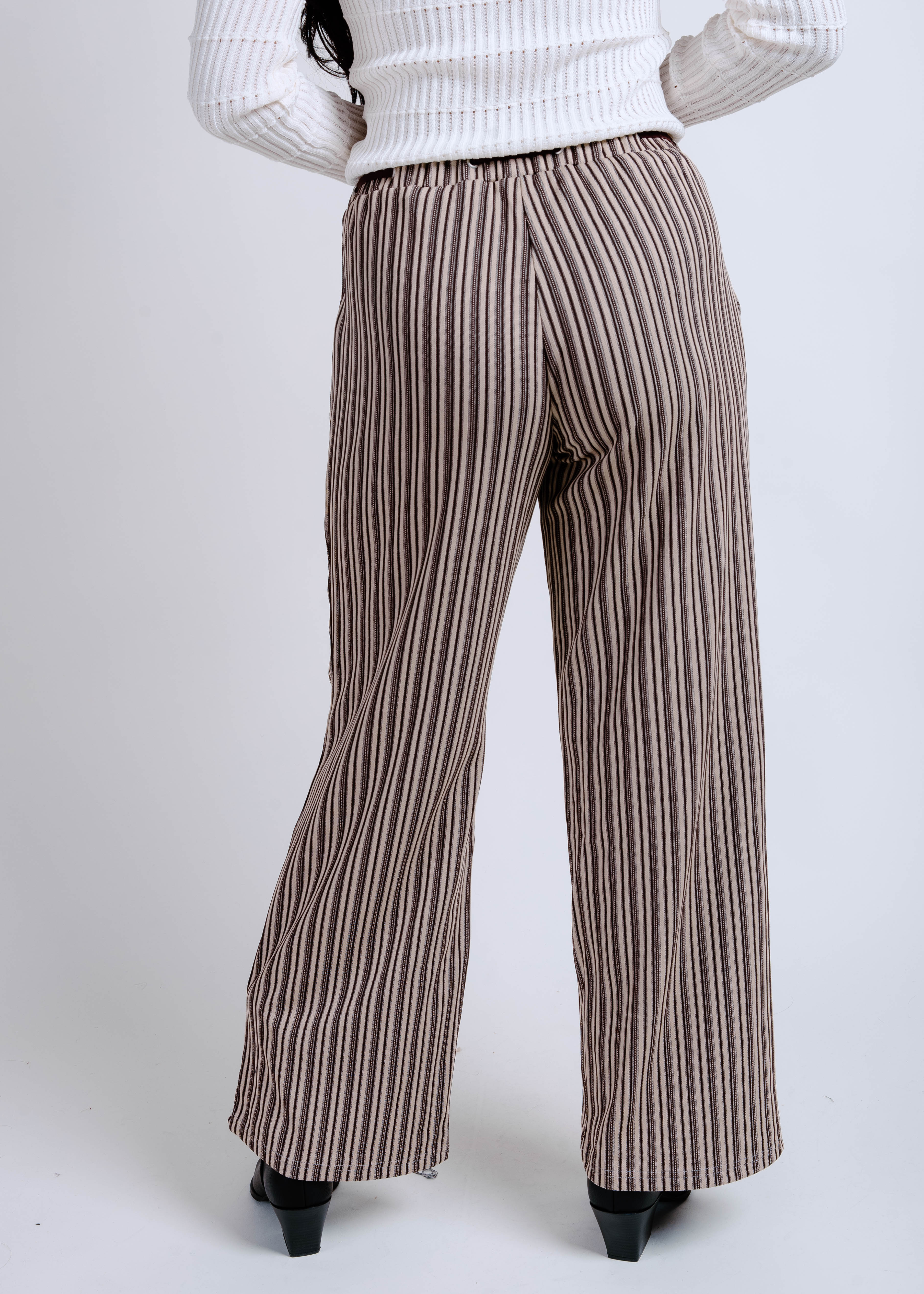 Lizzie Striped Pants - Brown