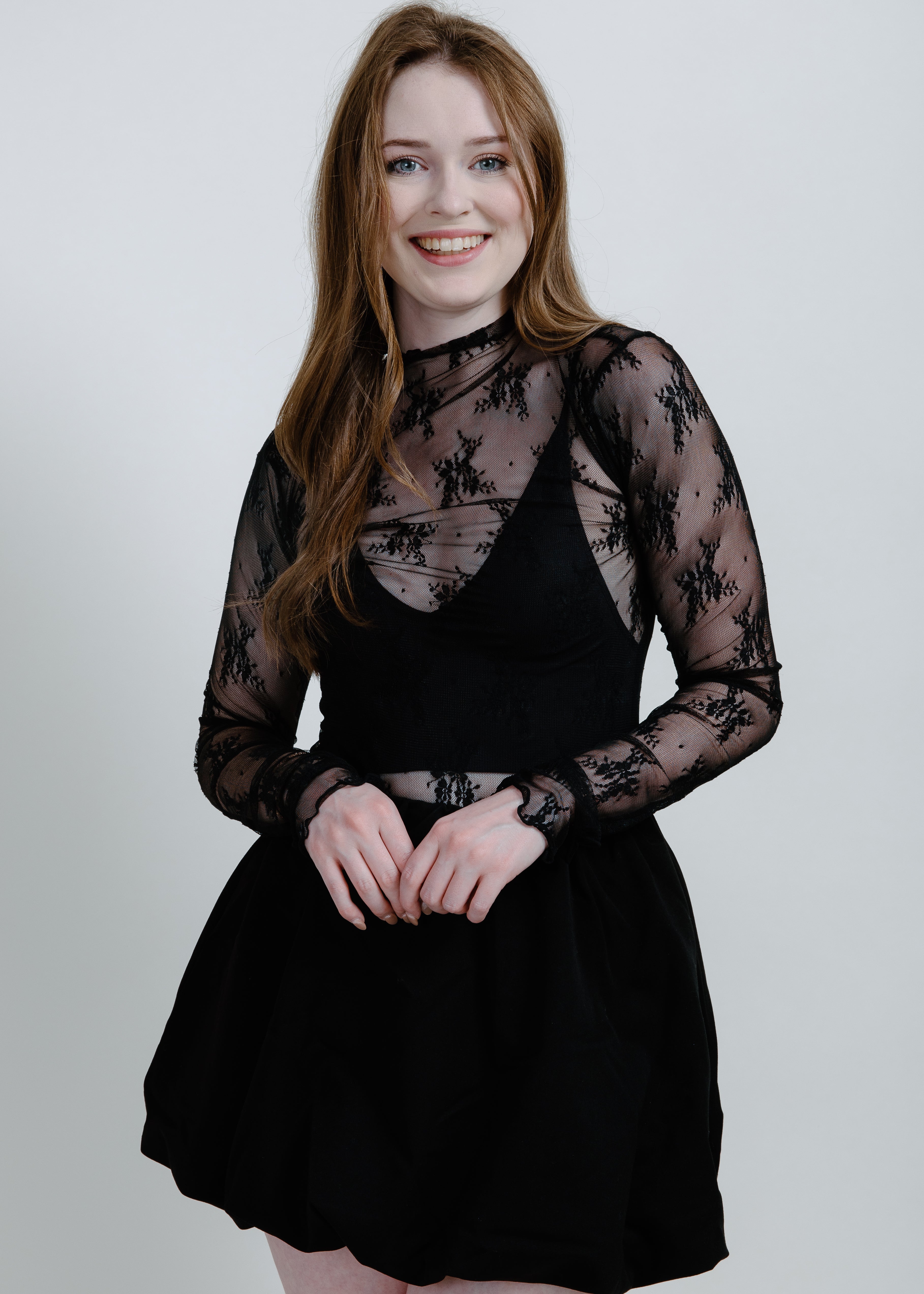 Macy Mesh Lace Top - Black