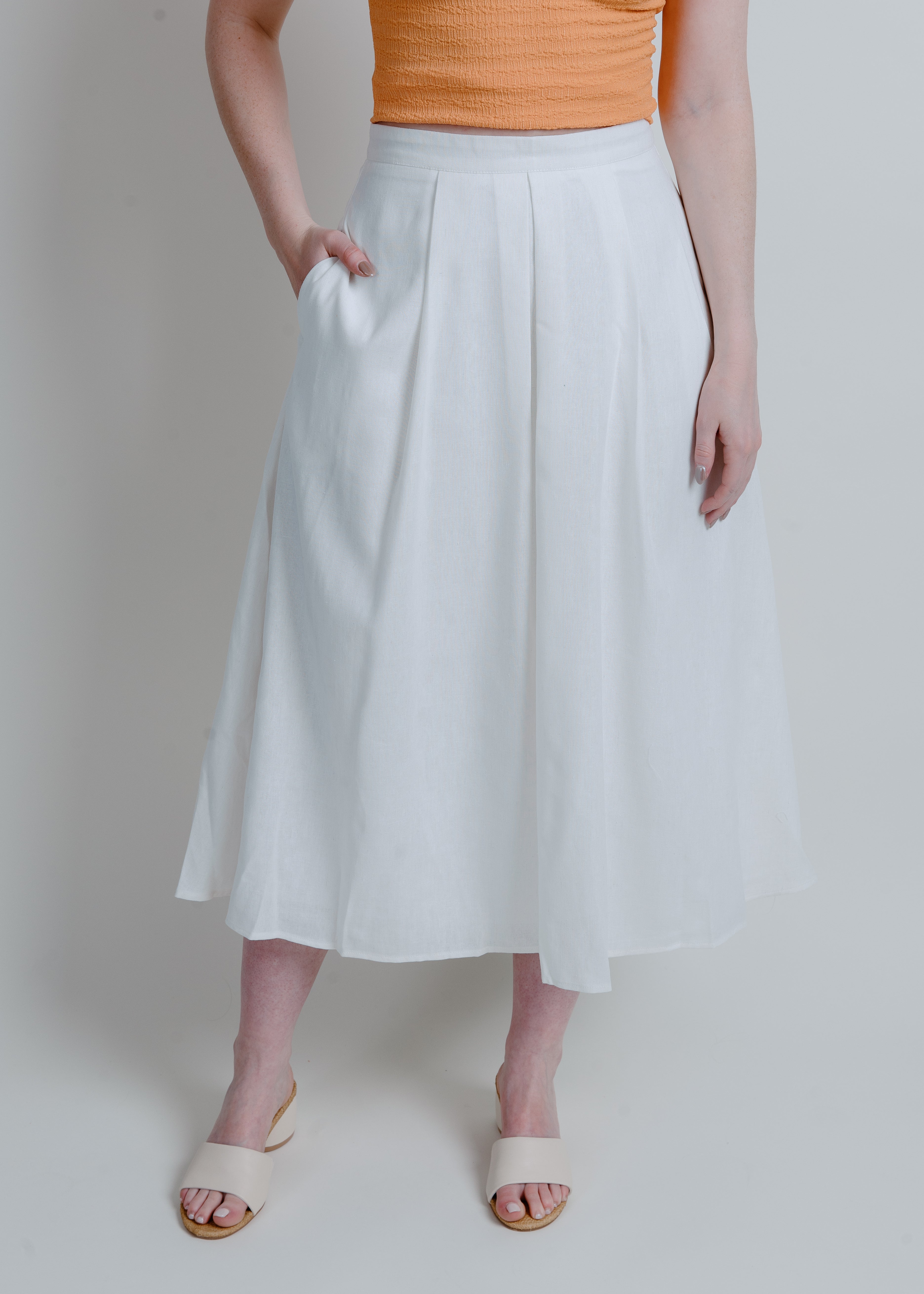 Magnolia Midi Skirt - Off White
