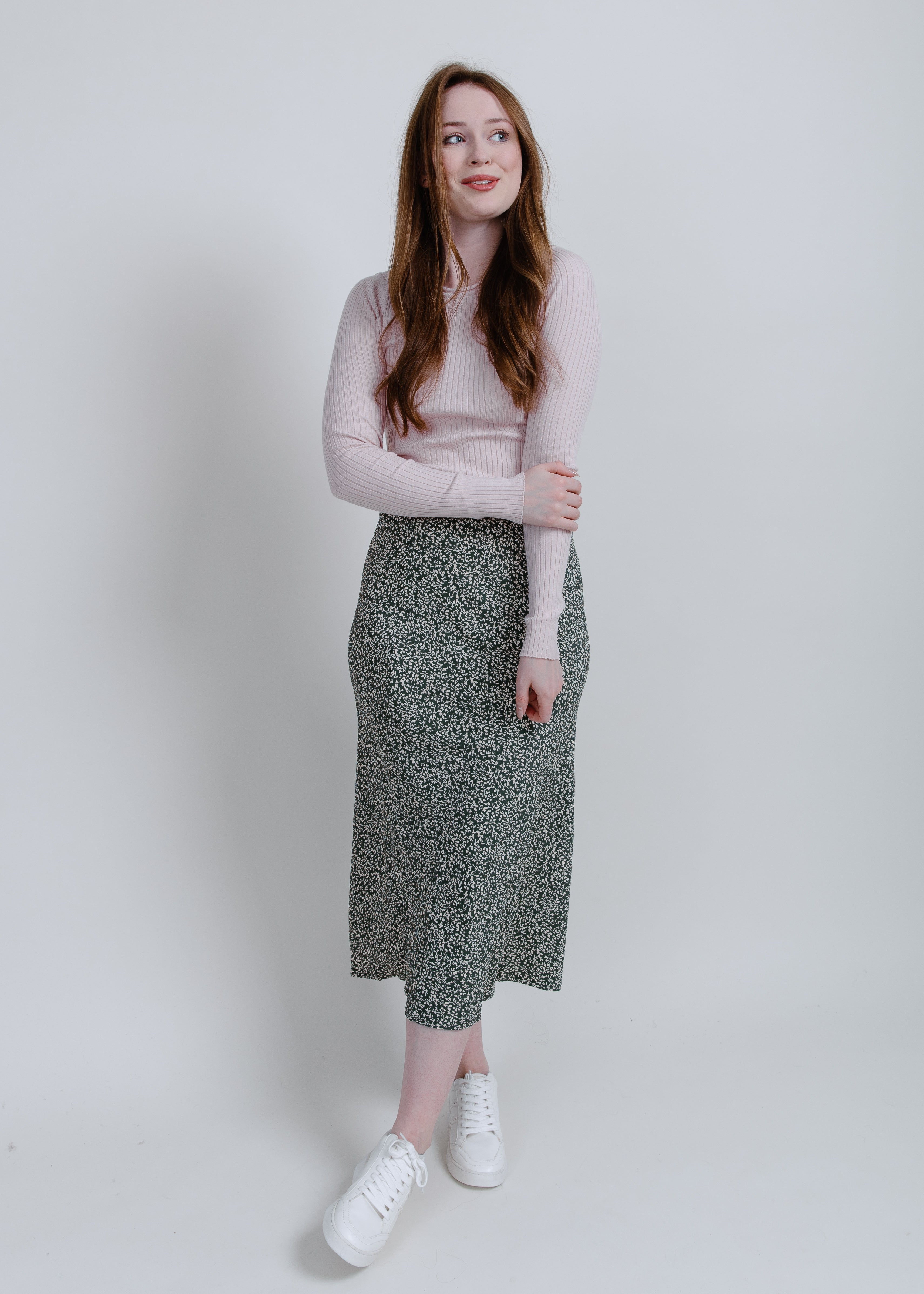 Margo Long Sleeve Ribbed Top - Light Pink