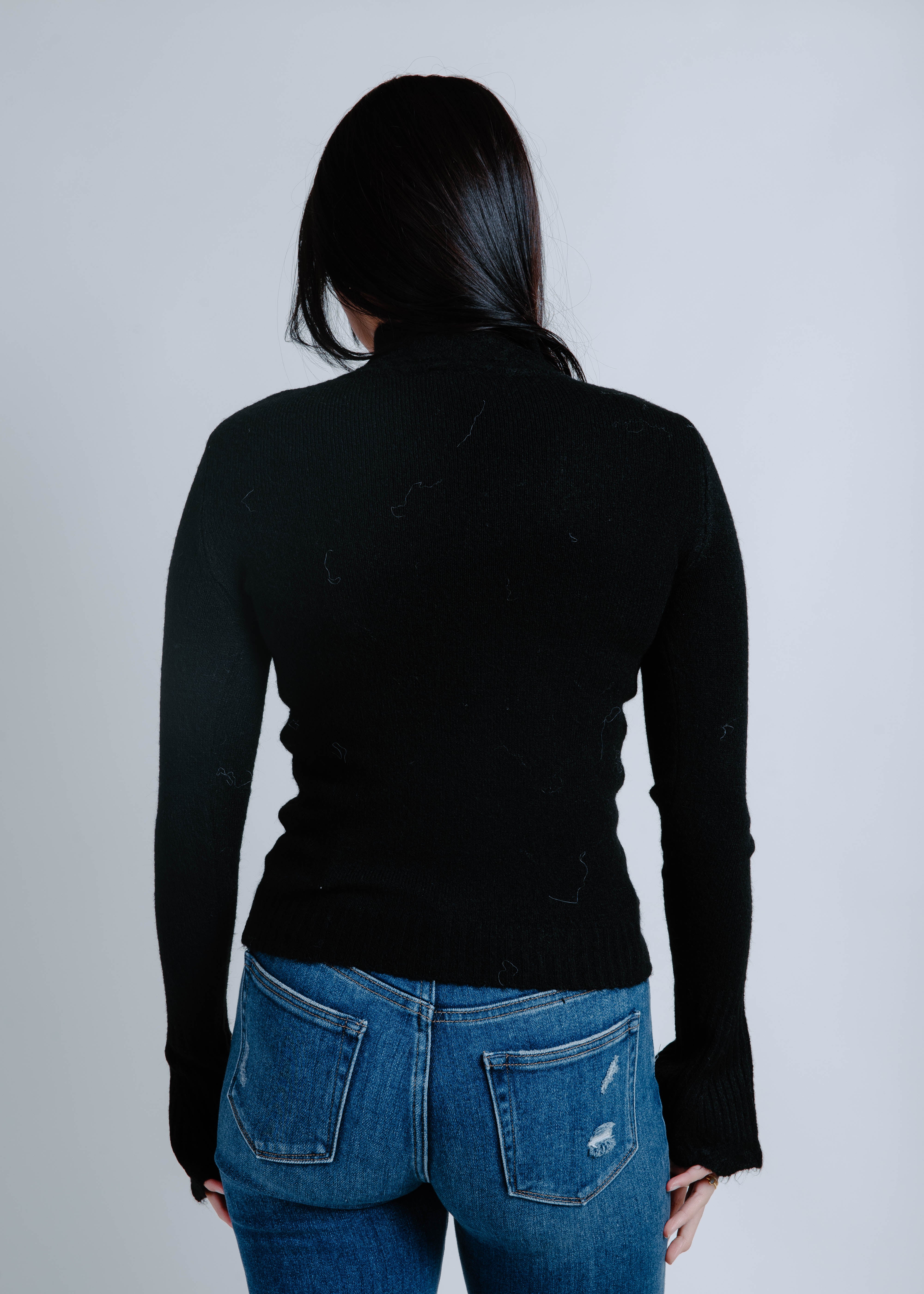 Mia Ruffled Sweater - Black