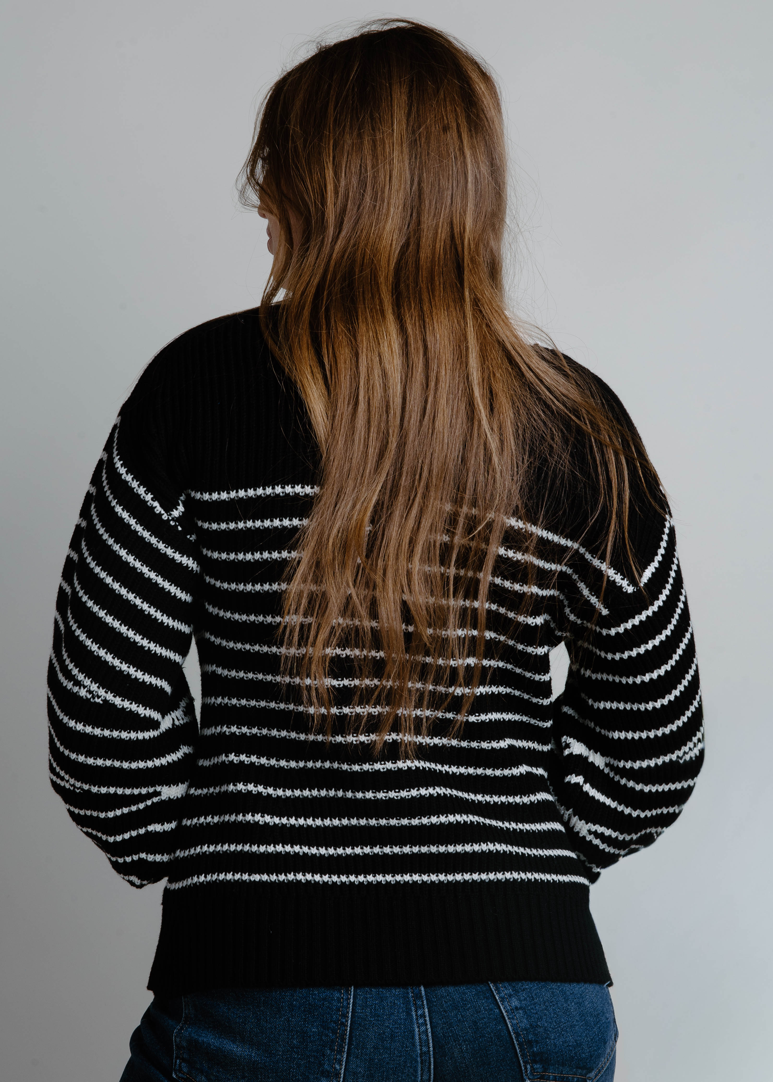 Savannah Striped Cardigan - Black