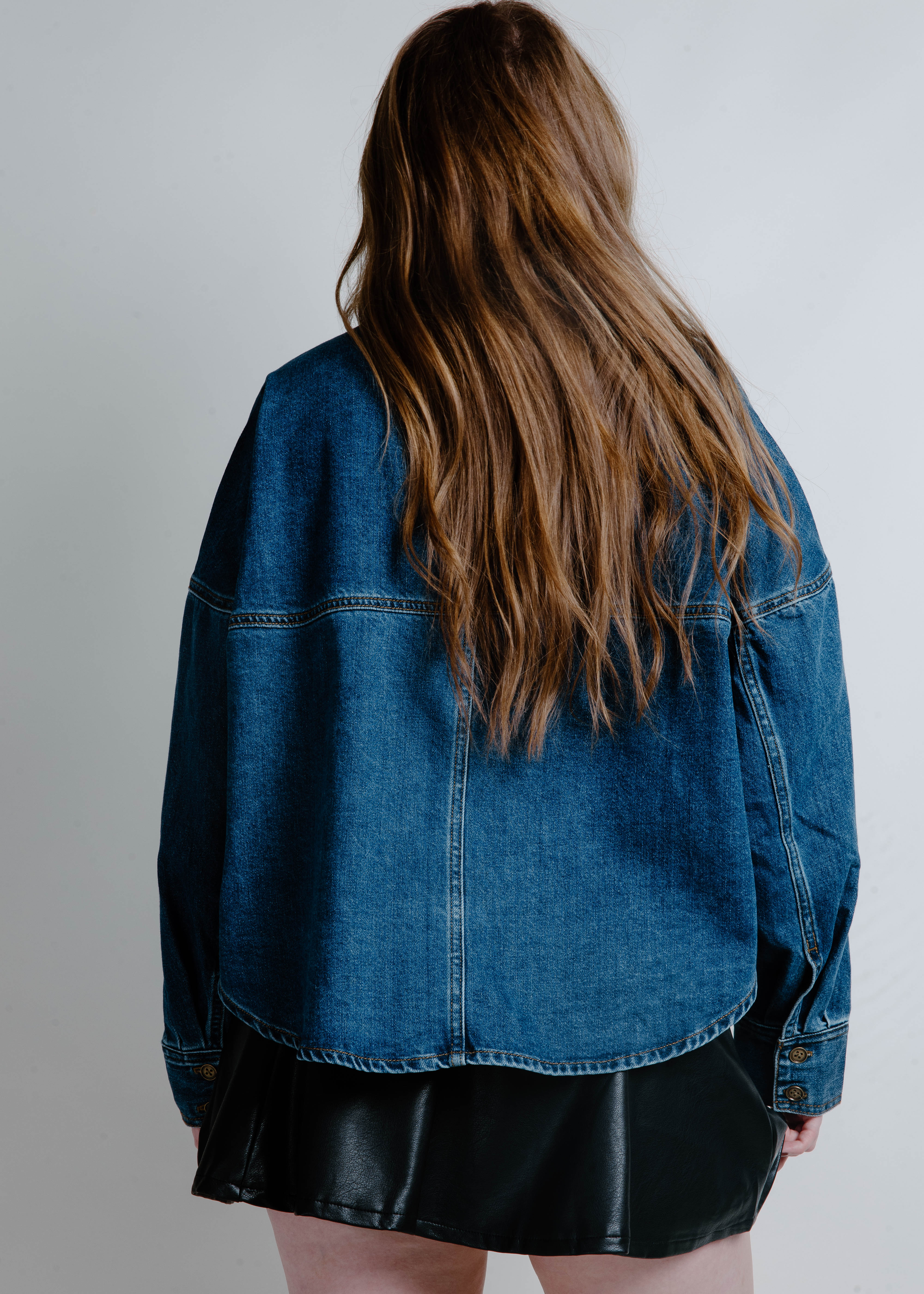 Saxton Balloon Sleeve Denim Top