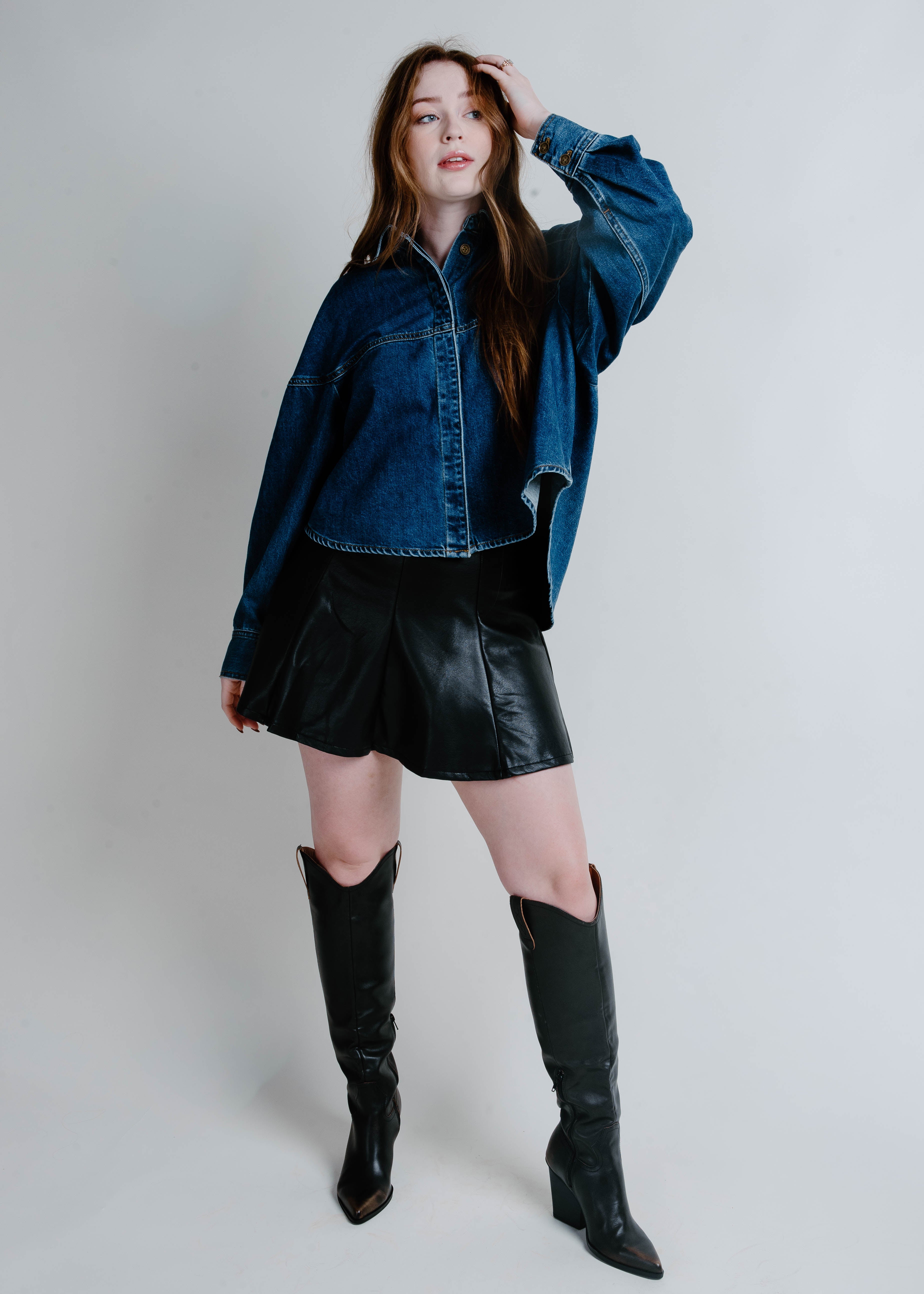 Serena Faux Leather Mini Skirt - Black