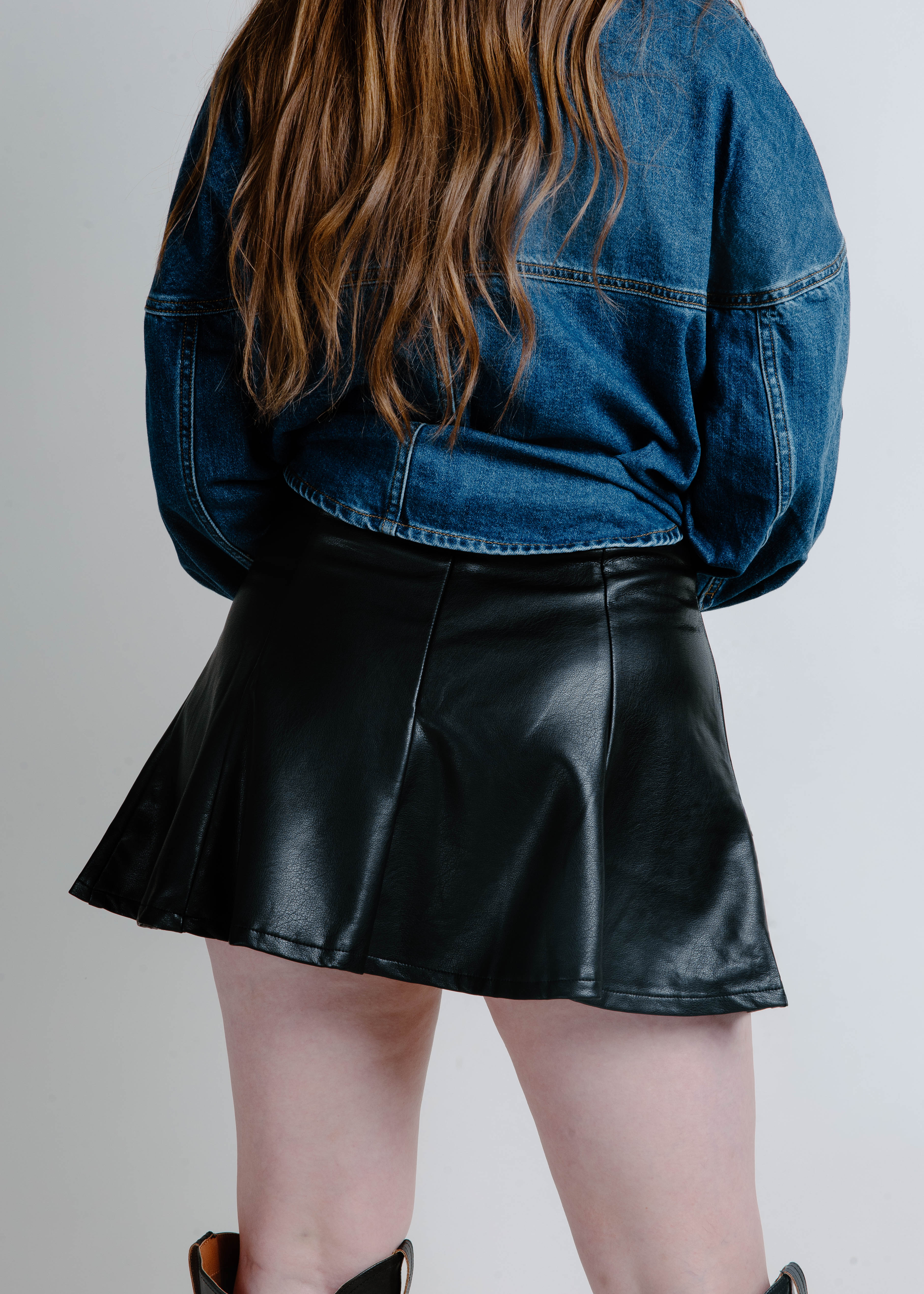 Serena Faux Leather Mini Skirt - Black