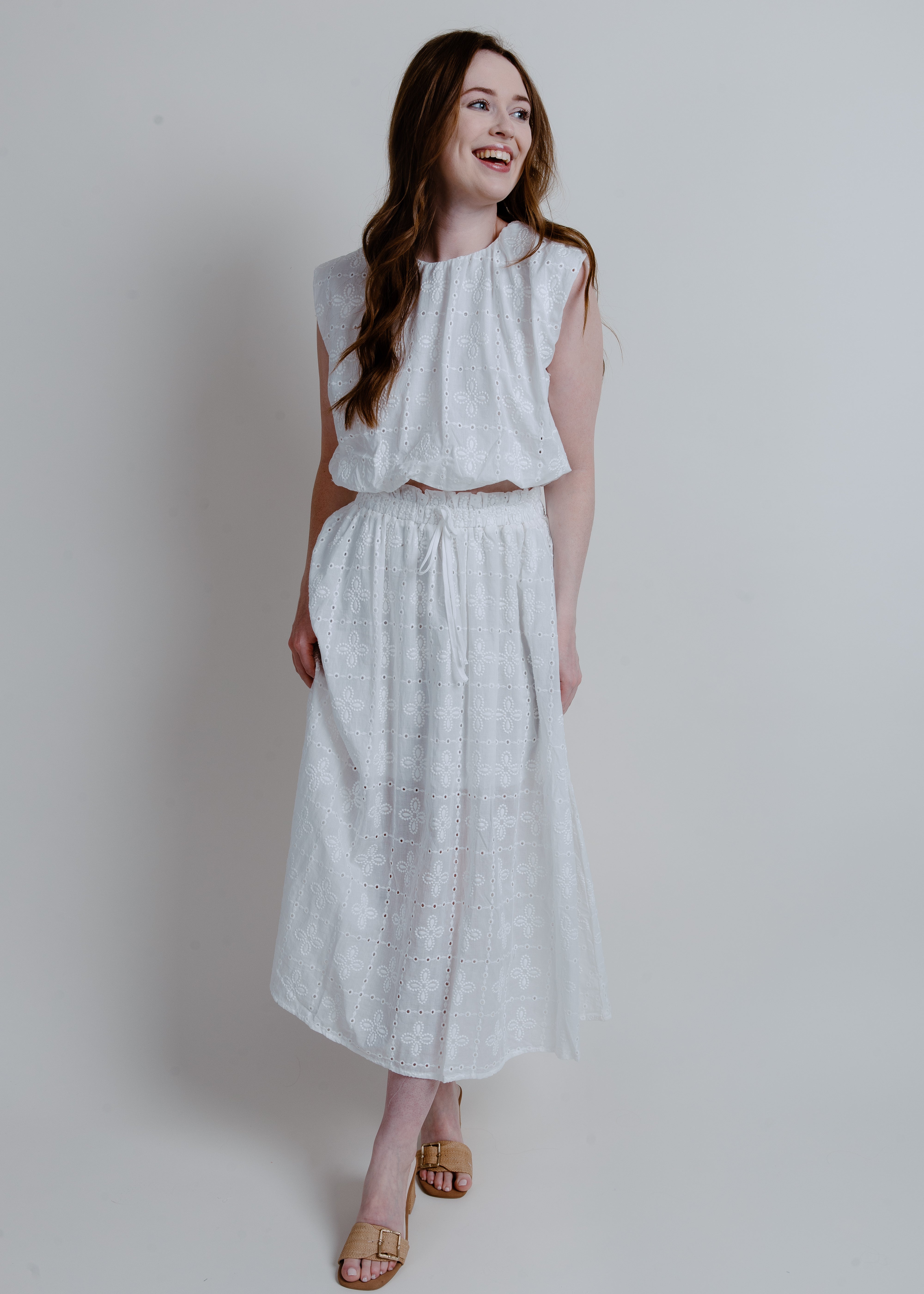 Sunday Brunch Eyelet Skirt Set