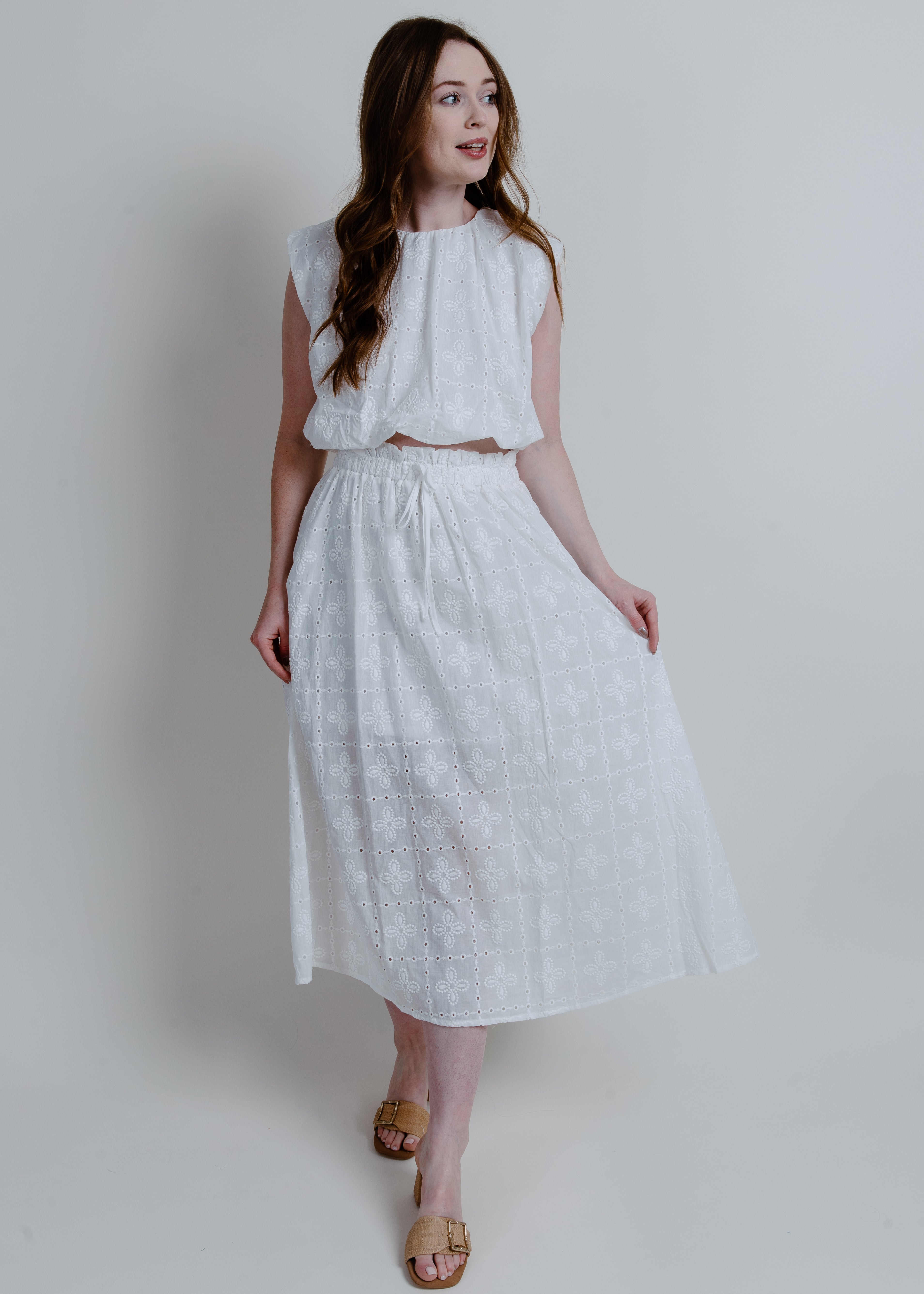 Sunday Brunch Eyelet Skirt Set