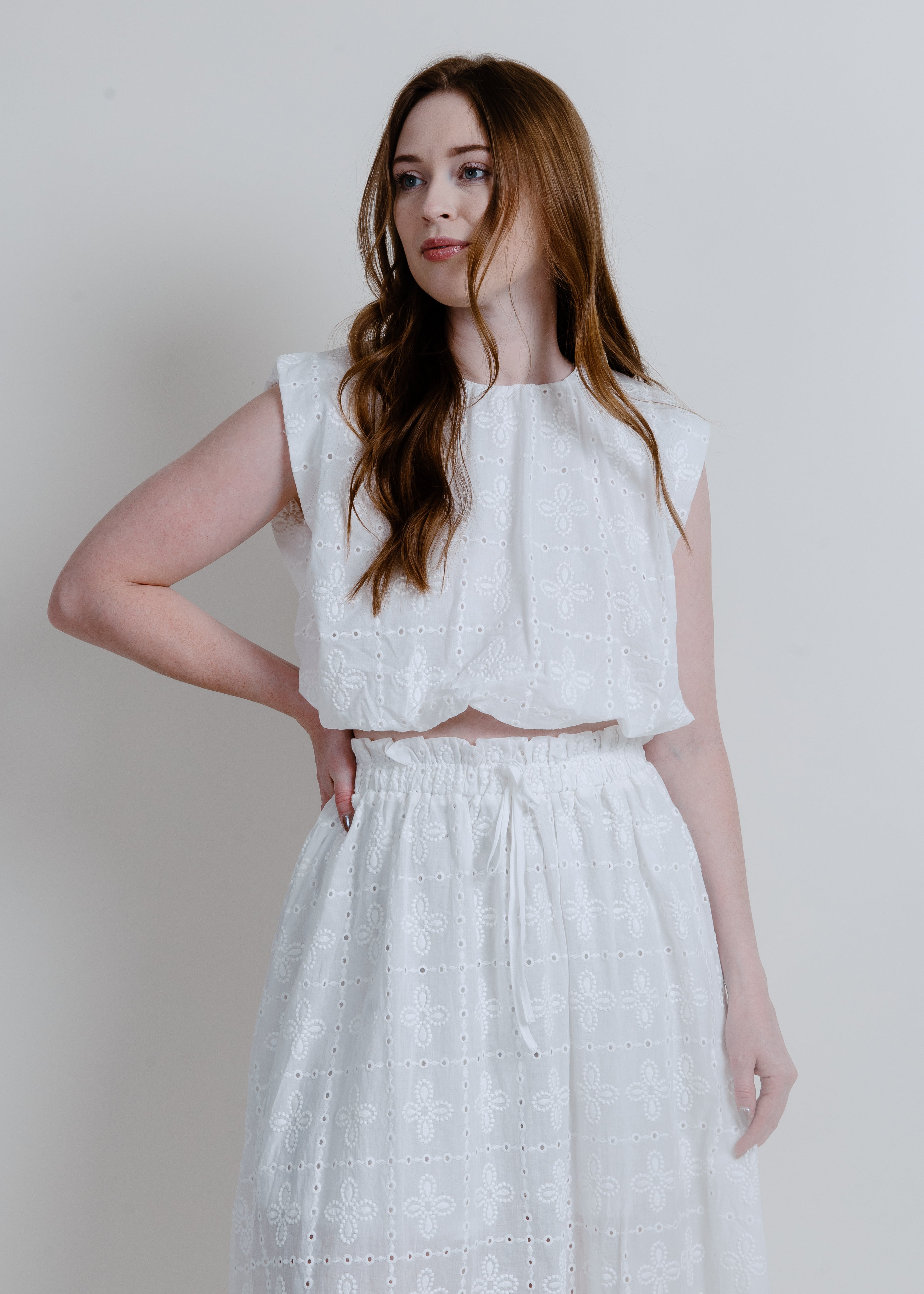 Sunday Brunch Eyelet Skirt Set