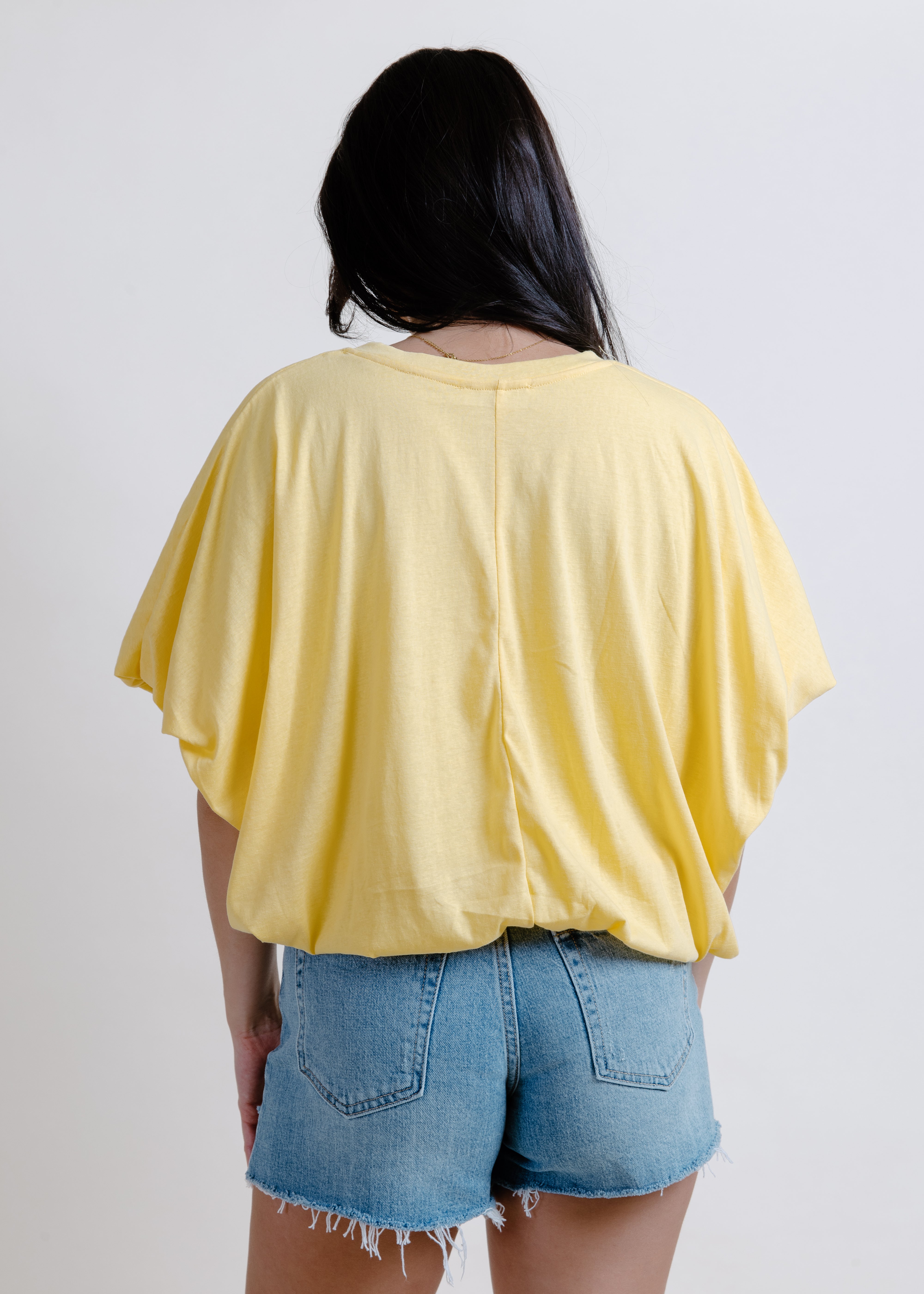 Sunshine Bubble Hem Top - Yellow