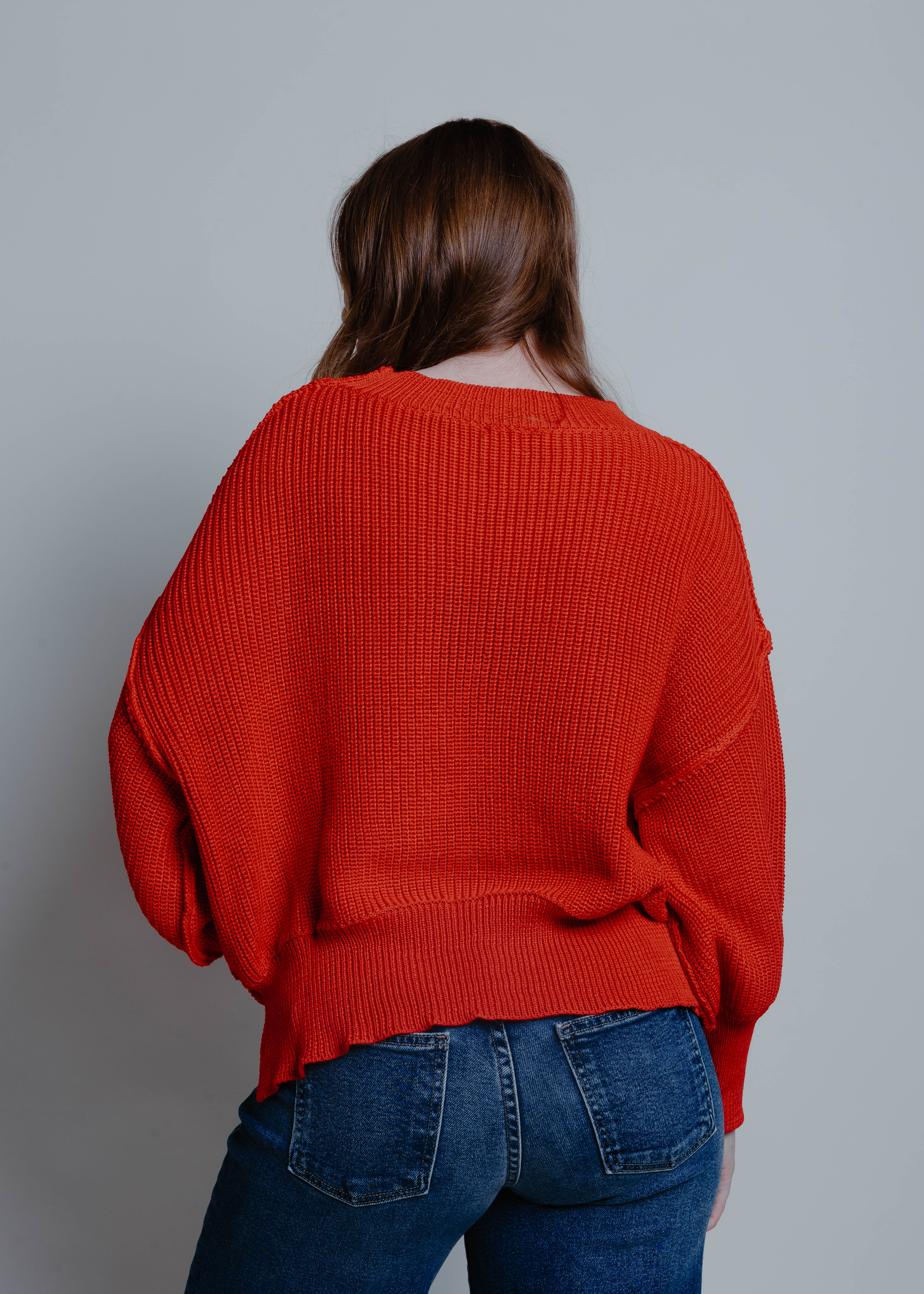 Sunshine Mock Neck Pullover - Red