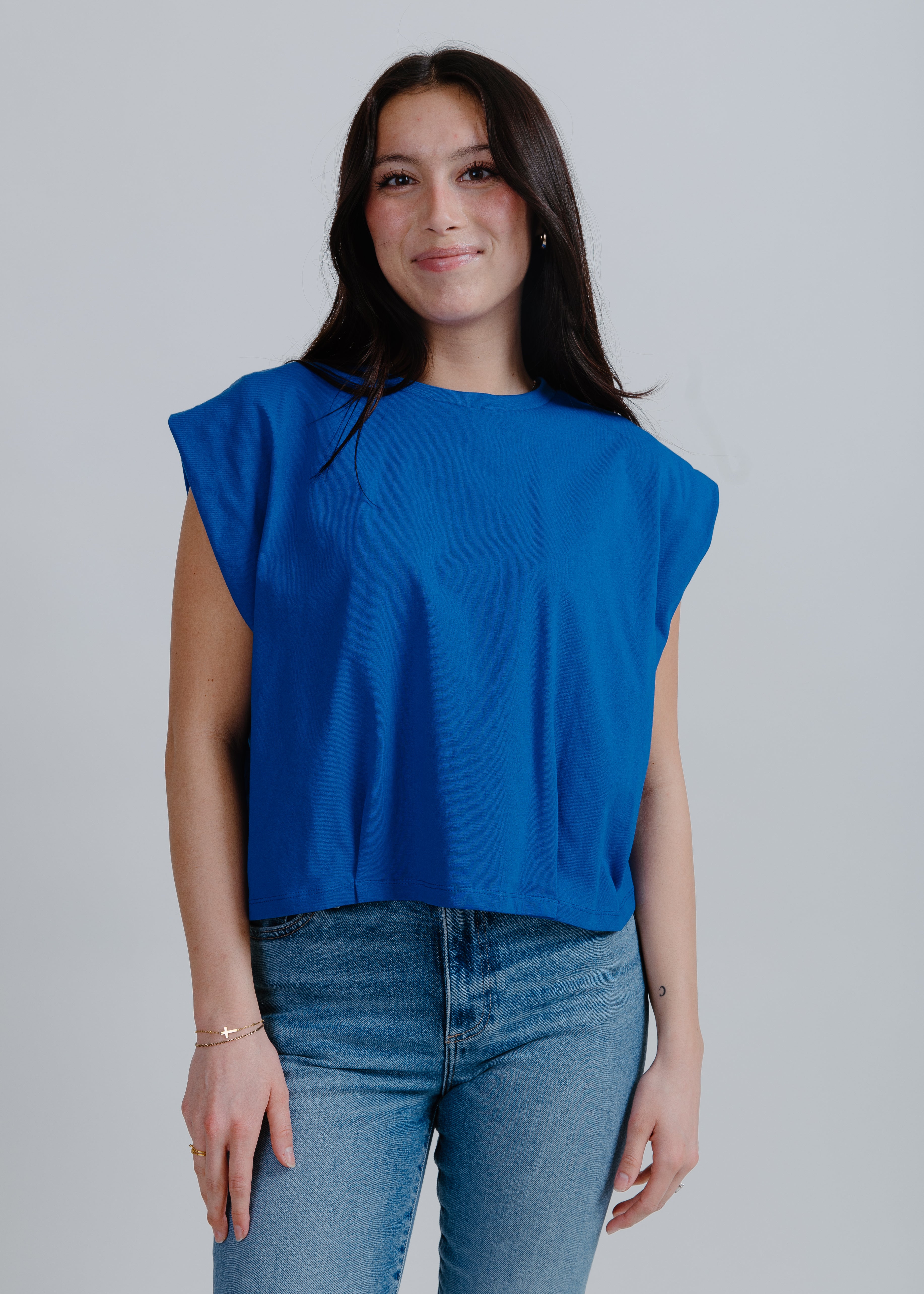 Tatum Boxy Tee - Royal Blue