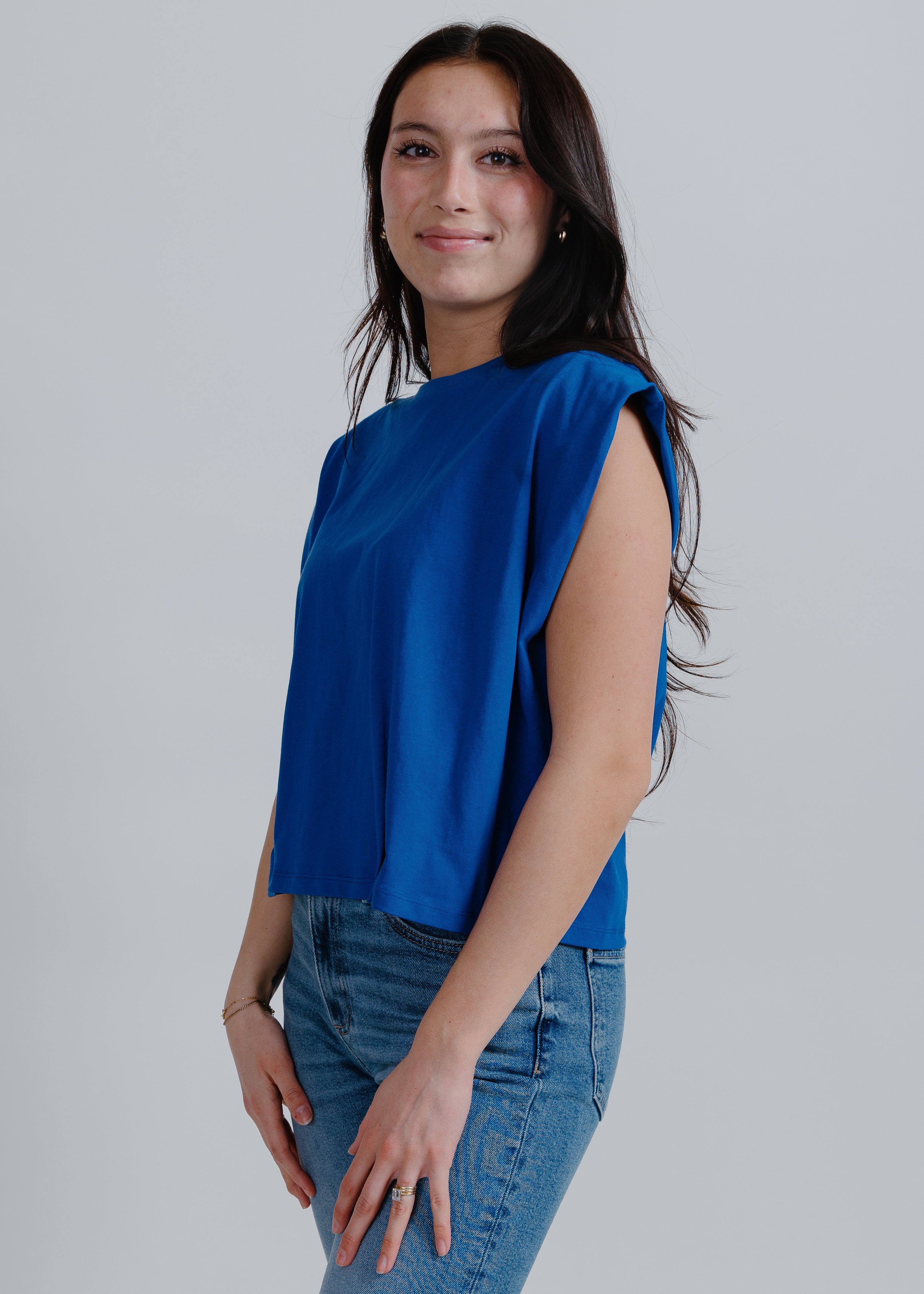 Tatum Boxy Tee - Royal Blue