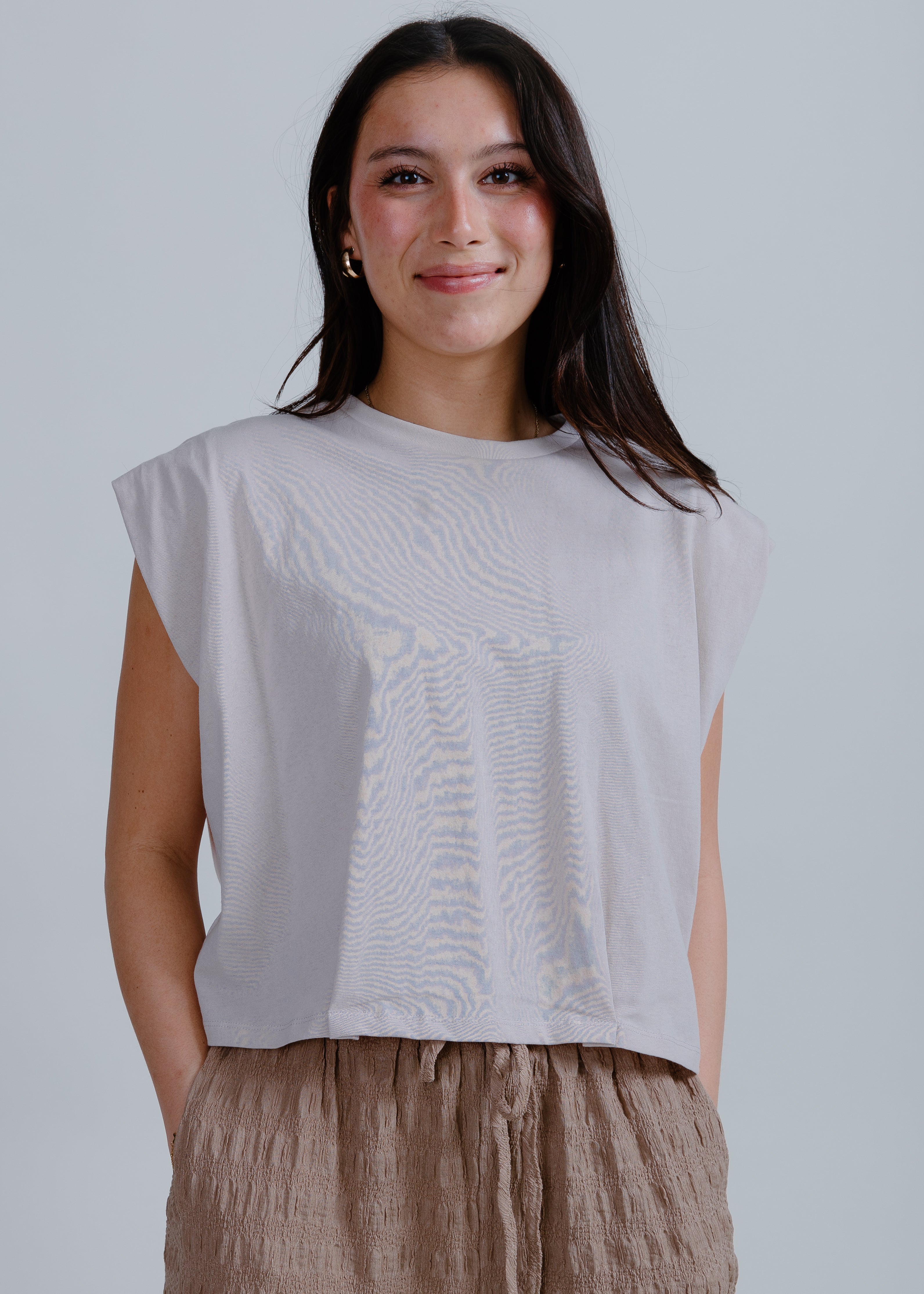 Tatum Boxy Tee - Stone