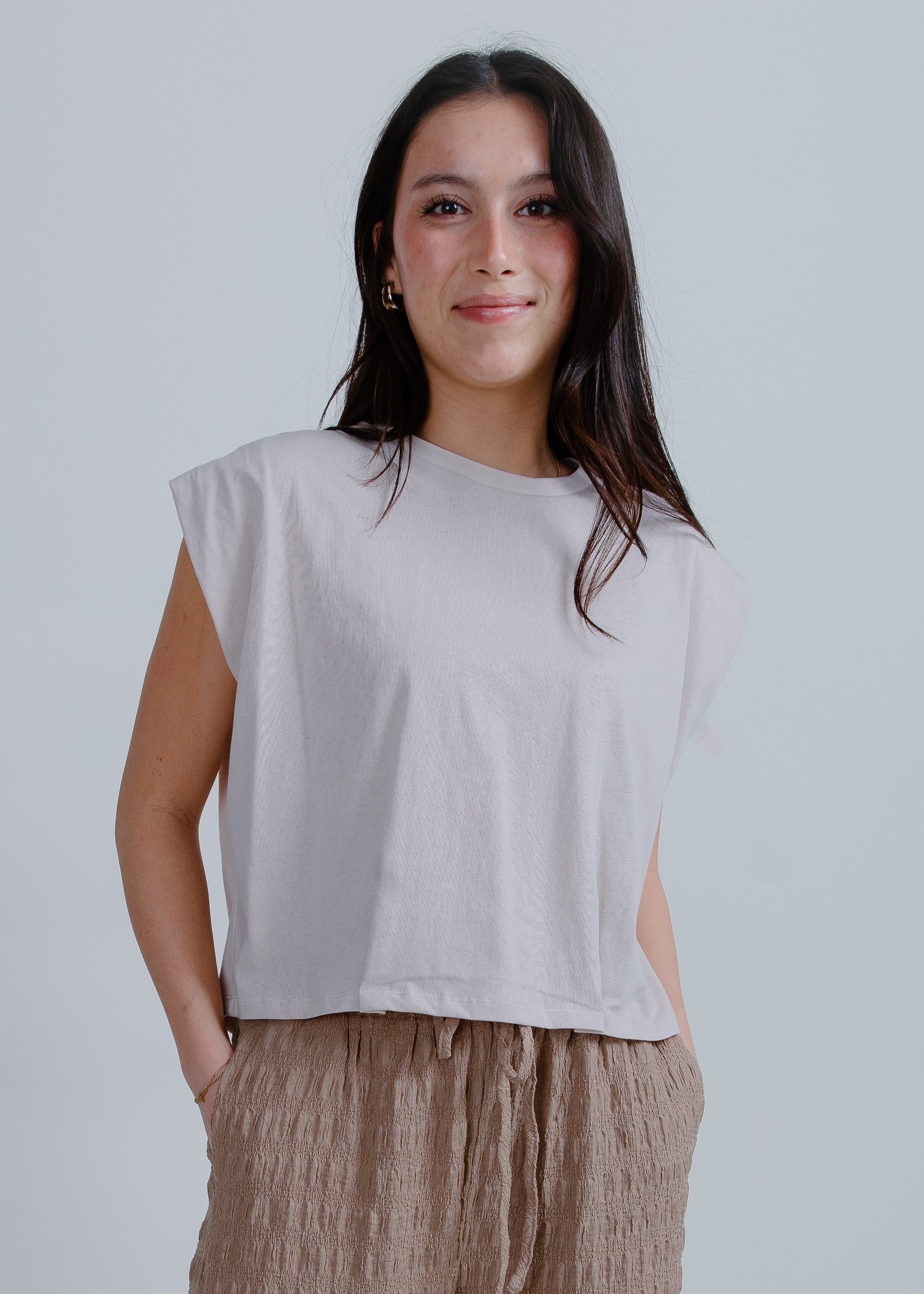 Tatum Boxy Tee - Stone